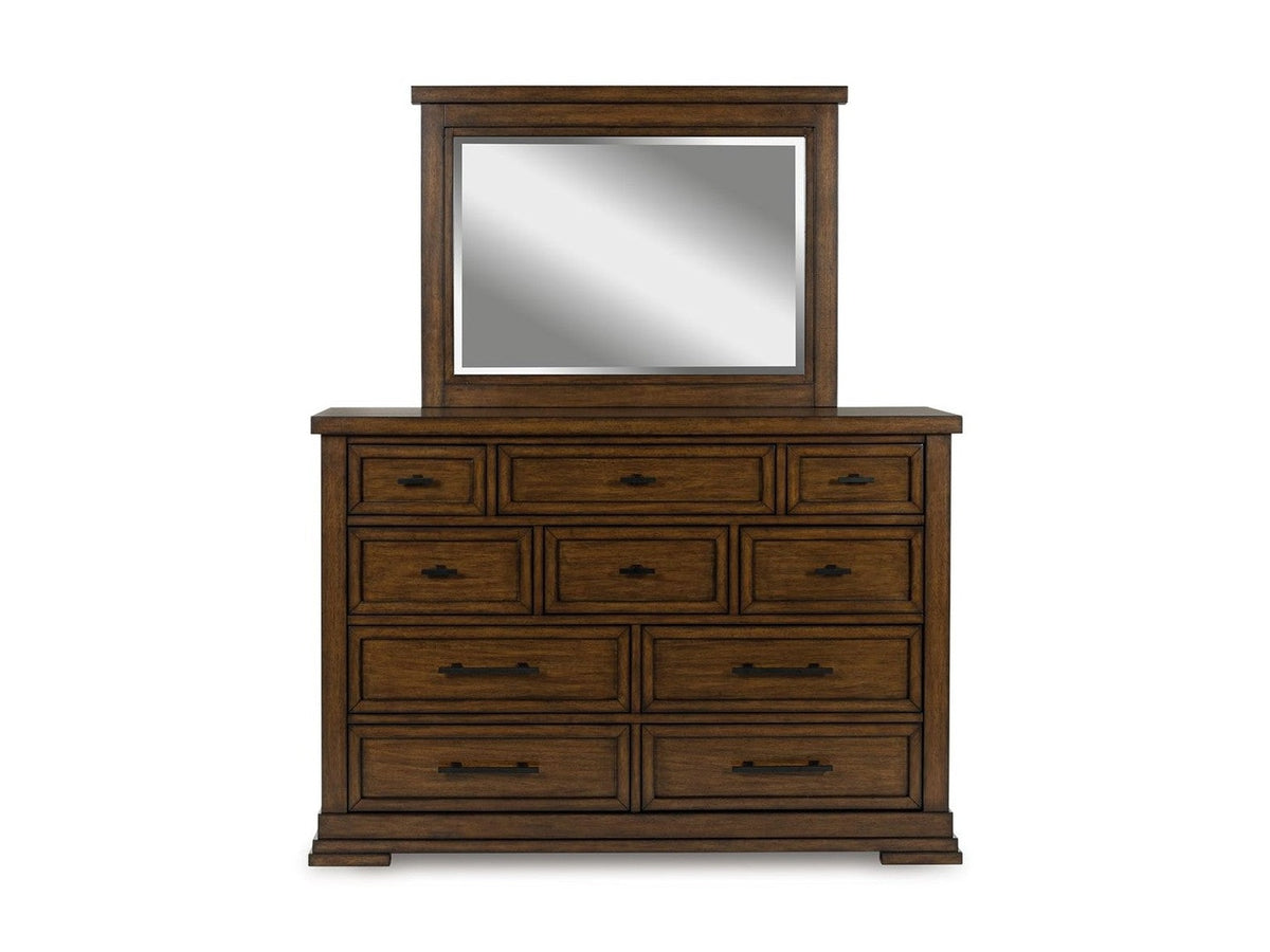 Taffenbrook - Dresser And Mirror - Medium Brown