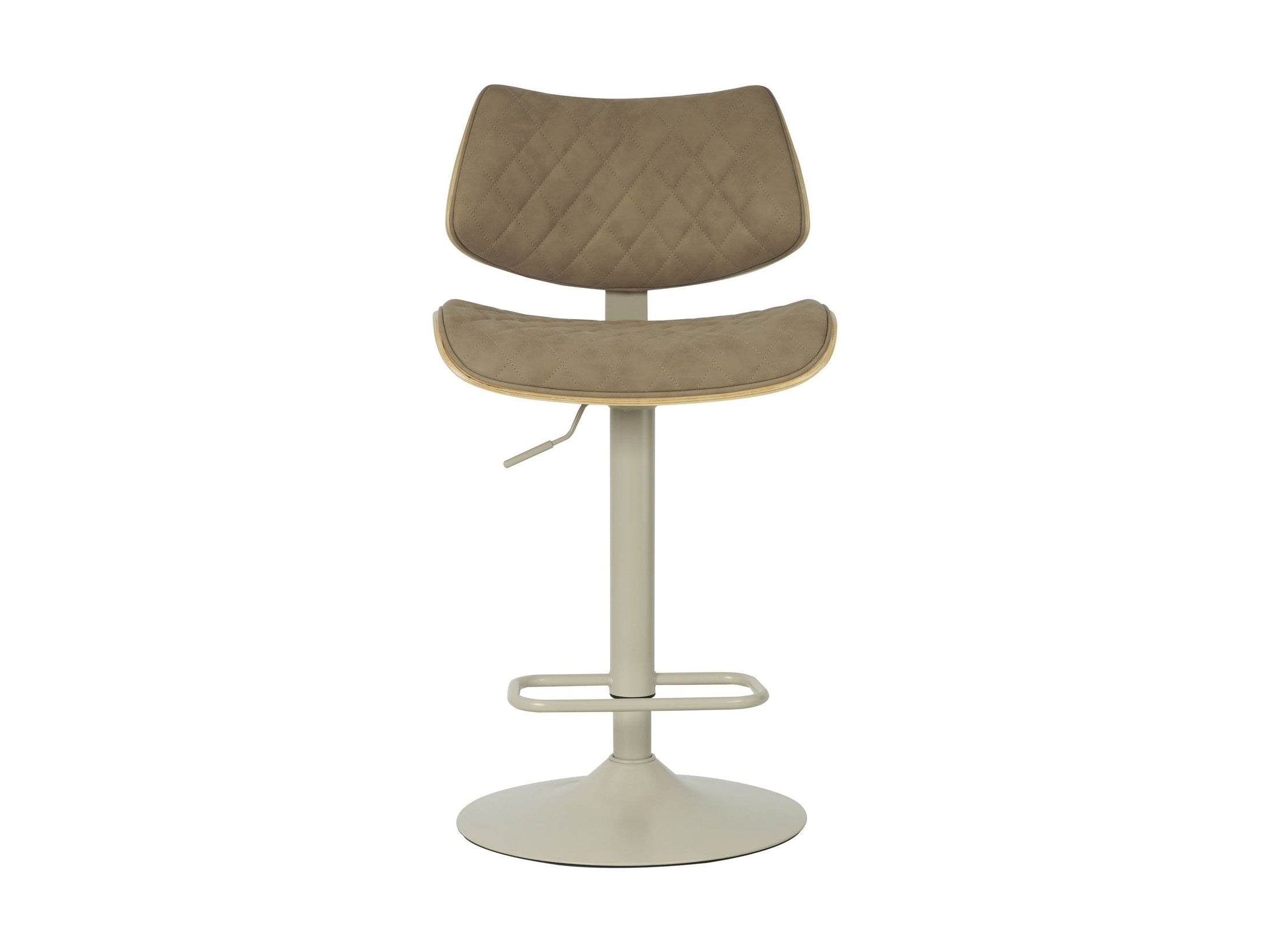 Leland - Adjustable Swivel Curved Back Wood Bar Stool With Faux Leather Seat