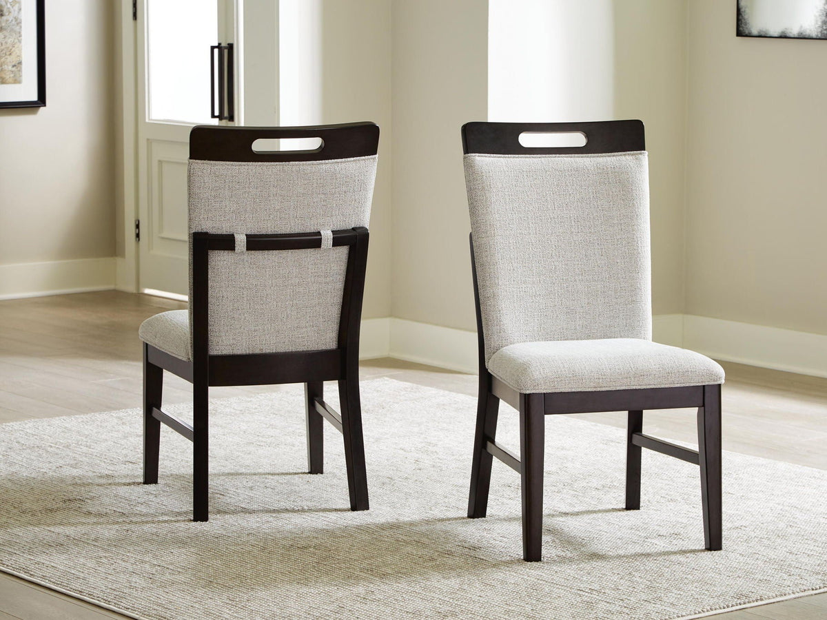 Neymorton - Dining Upholstered Side Chair (Set of 2) - Light Gray / Brown