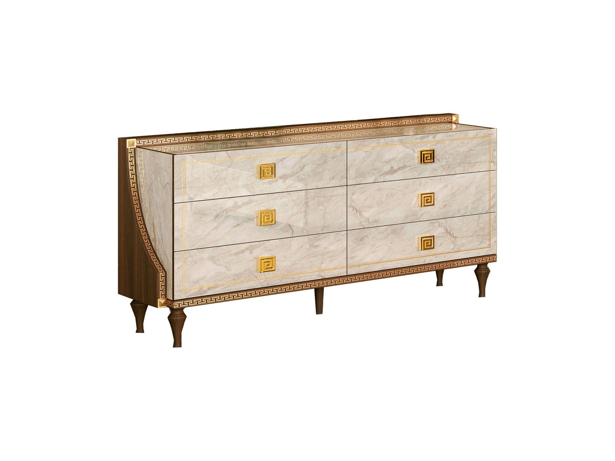 Romantica - Dresser - Light Beige / Brown Walnut