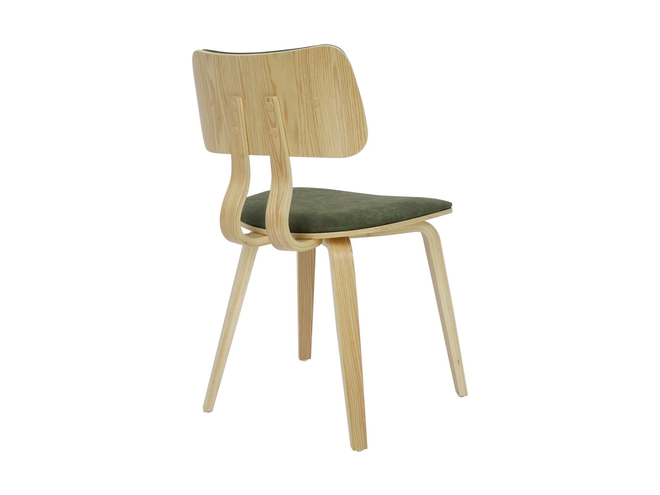 Jaguar - Curved Back Wood Dining Chair With Faux Leather Seat