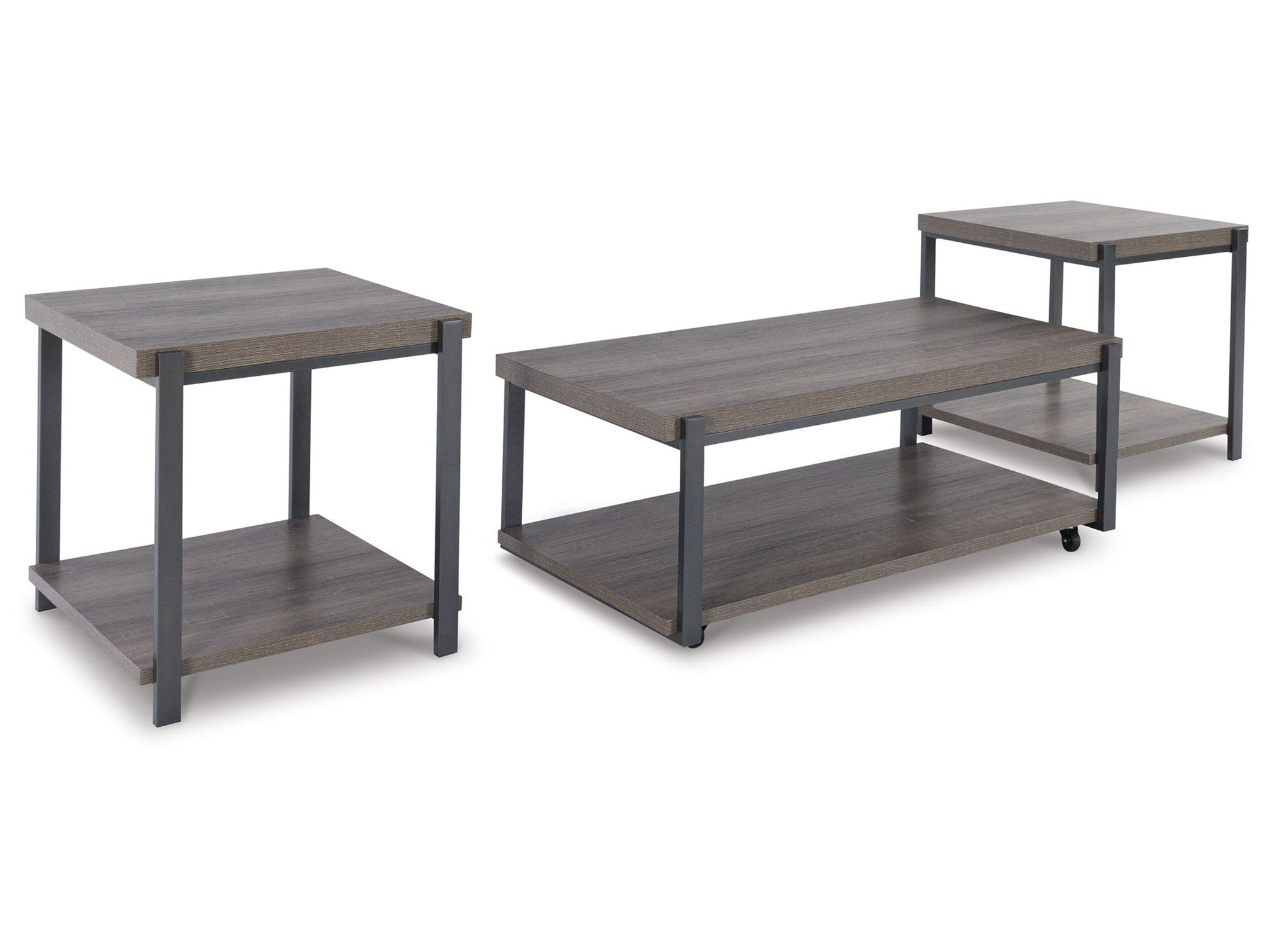 Wilmaden - Occasional Table Set (Set of 3) - Gray / Black
