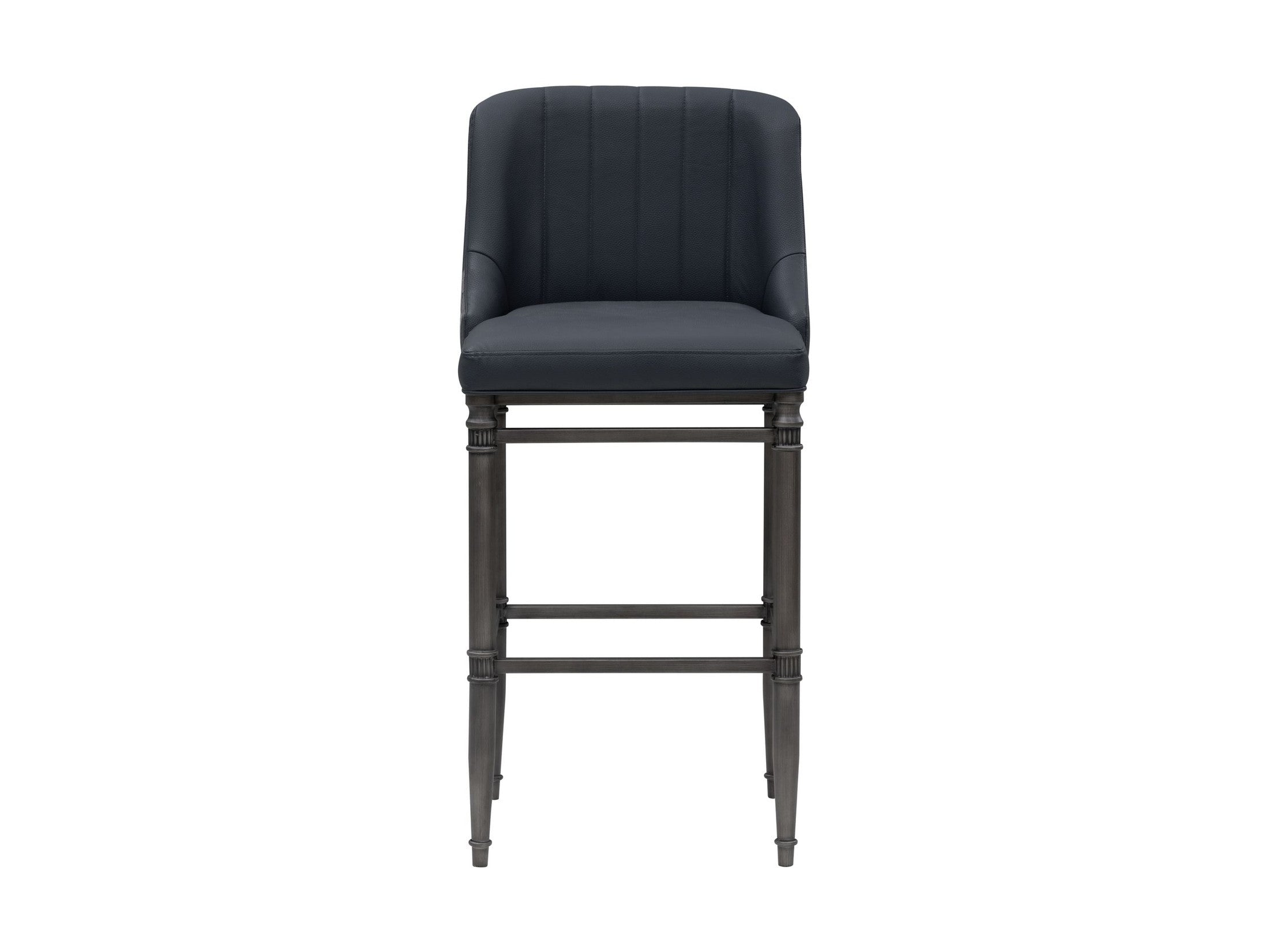 Marvin - Steel Frame Faux Leather Upholstered Bar Height Barstool