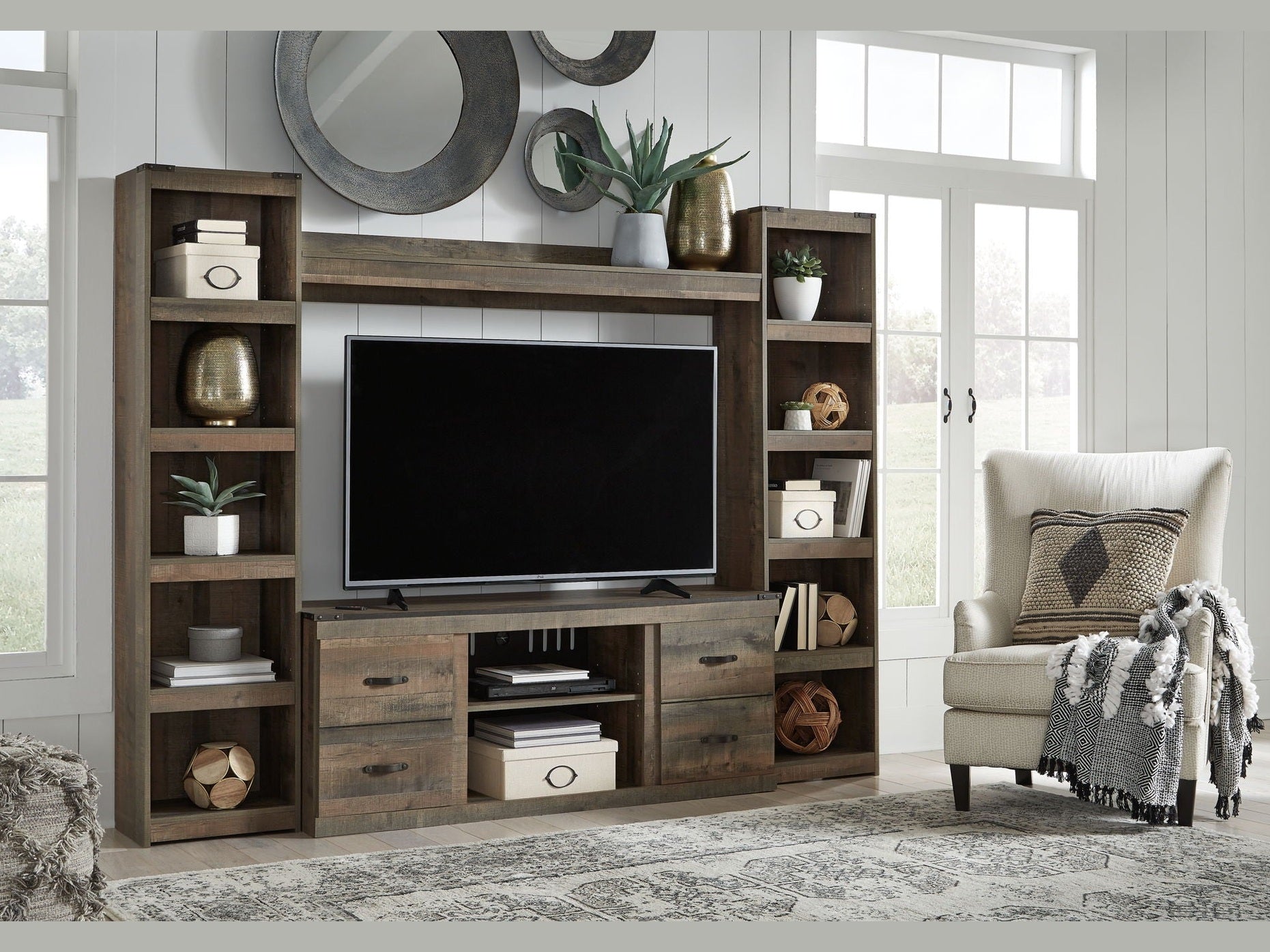 Trinell - 4-Piece Entertainment Center With 60" TV Stand