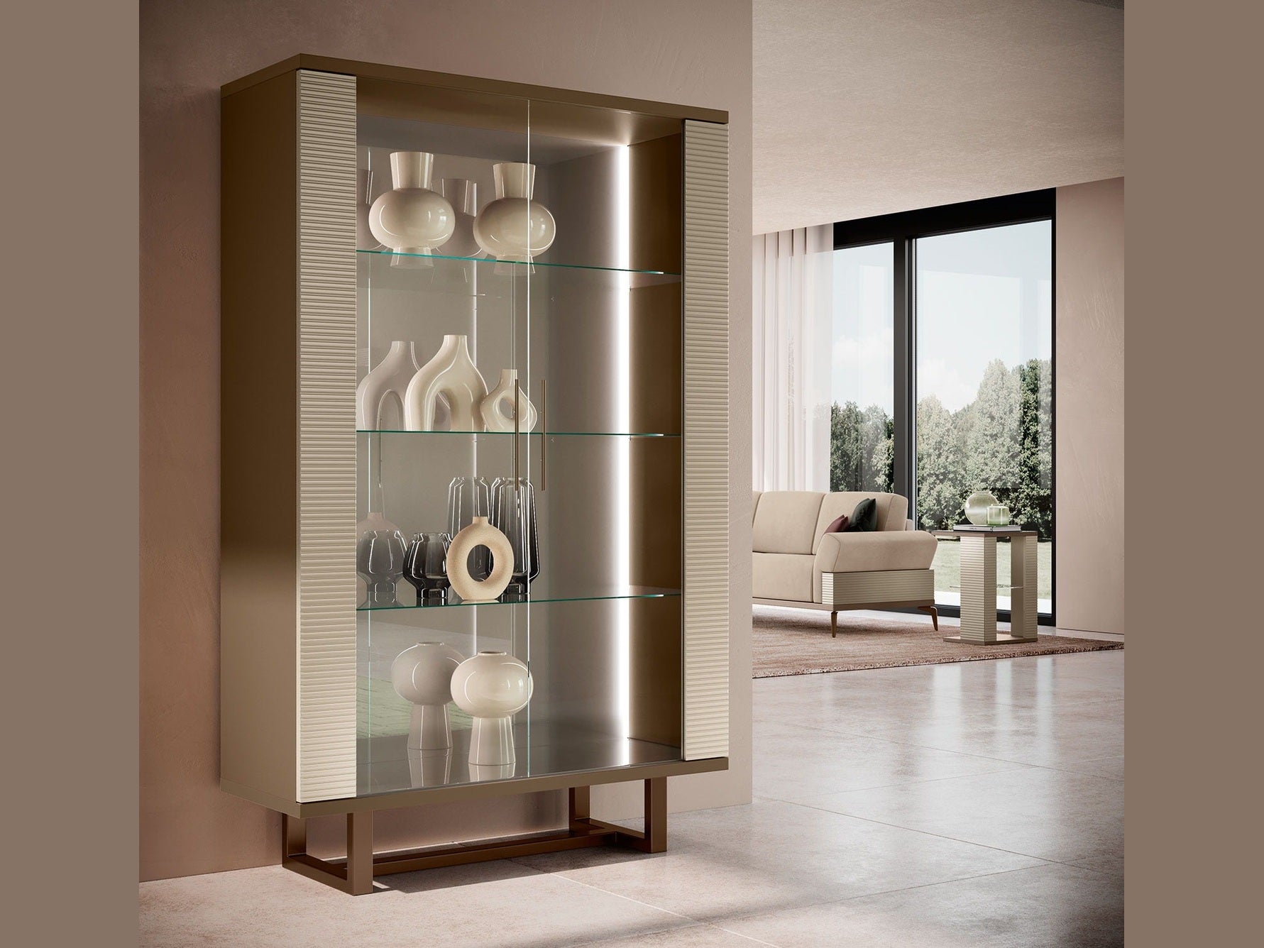 Linea - 2 Door China - Light Beige / Brown