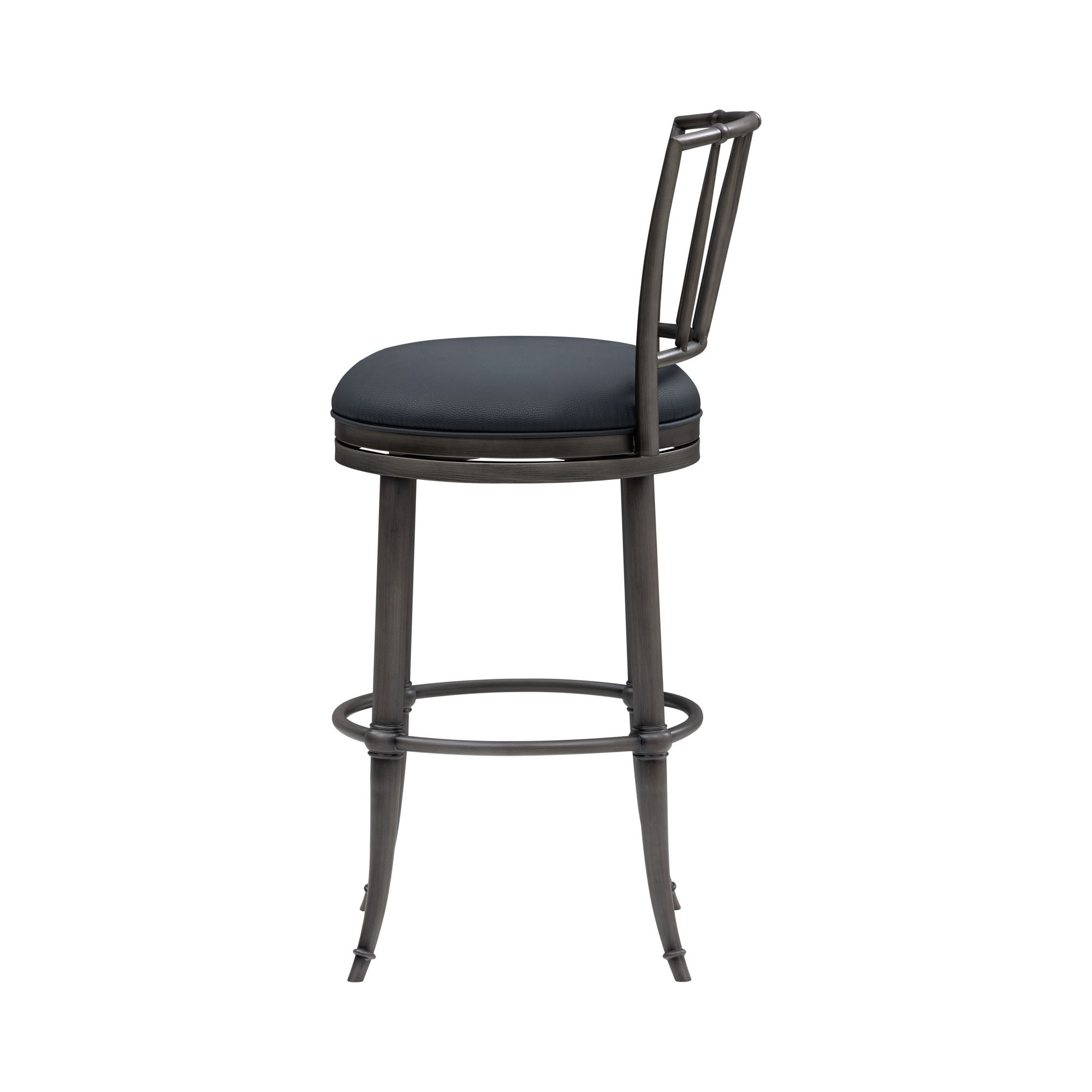 Vince - Commercial Grade Steel Frame Faux Leather Upholstered Swivel Bar Height Barstool