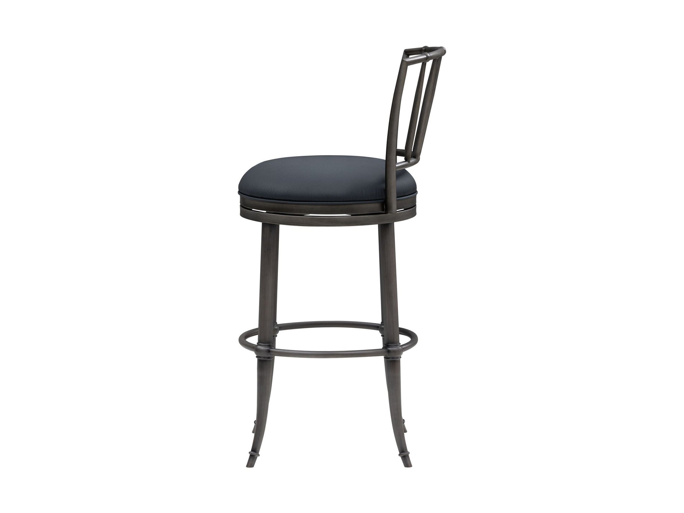 Vince - Commercial Grade Steel Frame Faux Leather Upholstered Swivel Bar Height Barstool
