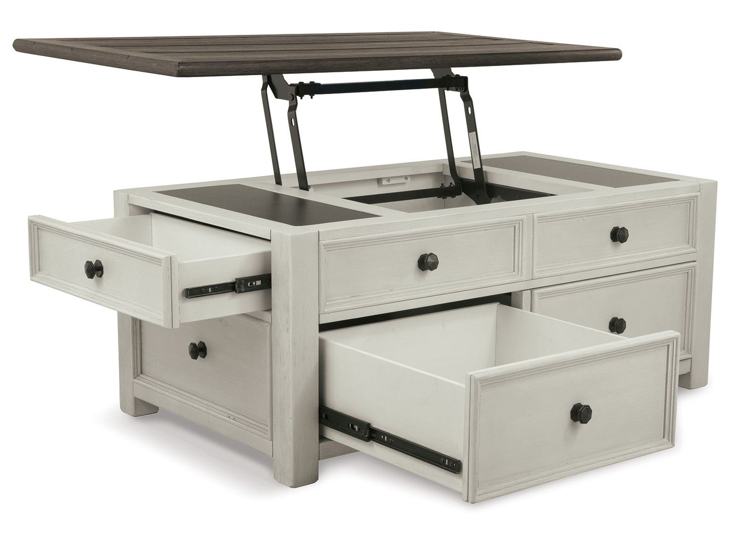 Bolanburg - Lift Top Cocktail Table - White / Brown / Beige