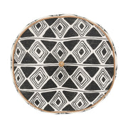 Radiant Oasis - 18" Round Nubia Pillow - Black / White