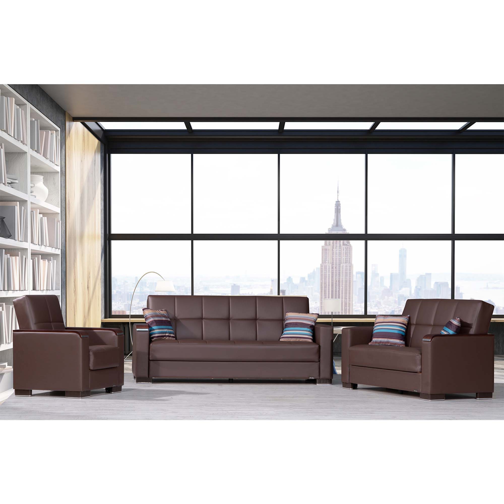 Ottomanson Armada X - Upholstered Convertible Wood Trimmed Sofabed With Storage