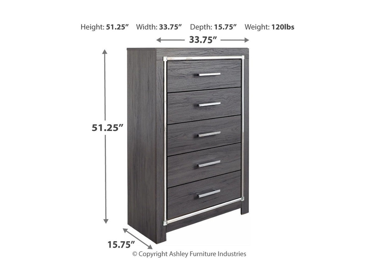 Lodanna - Five Drawer Chest - Gray