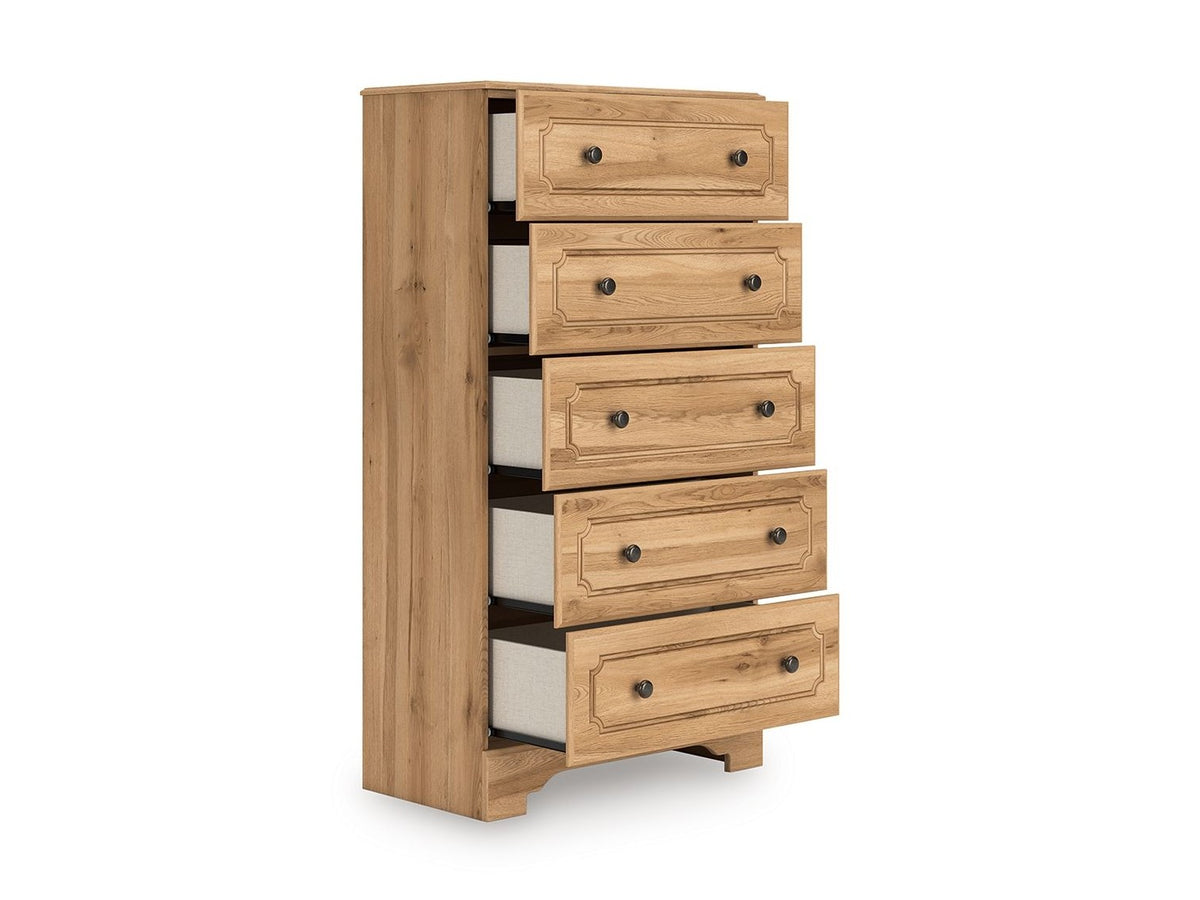 Aleaport - Five Drawer Chest - Warm Brown