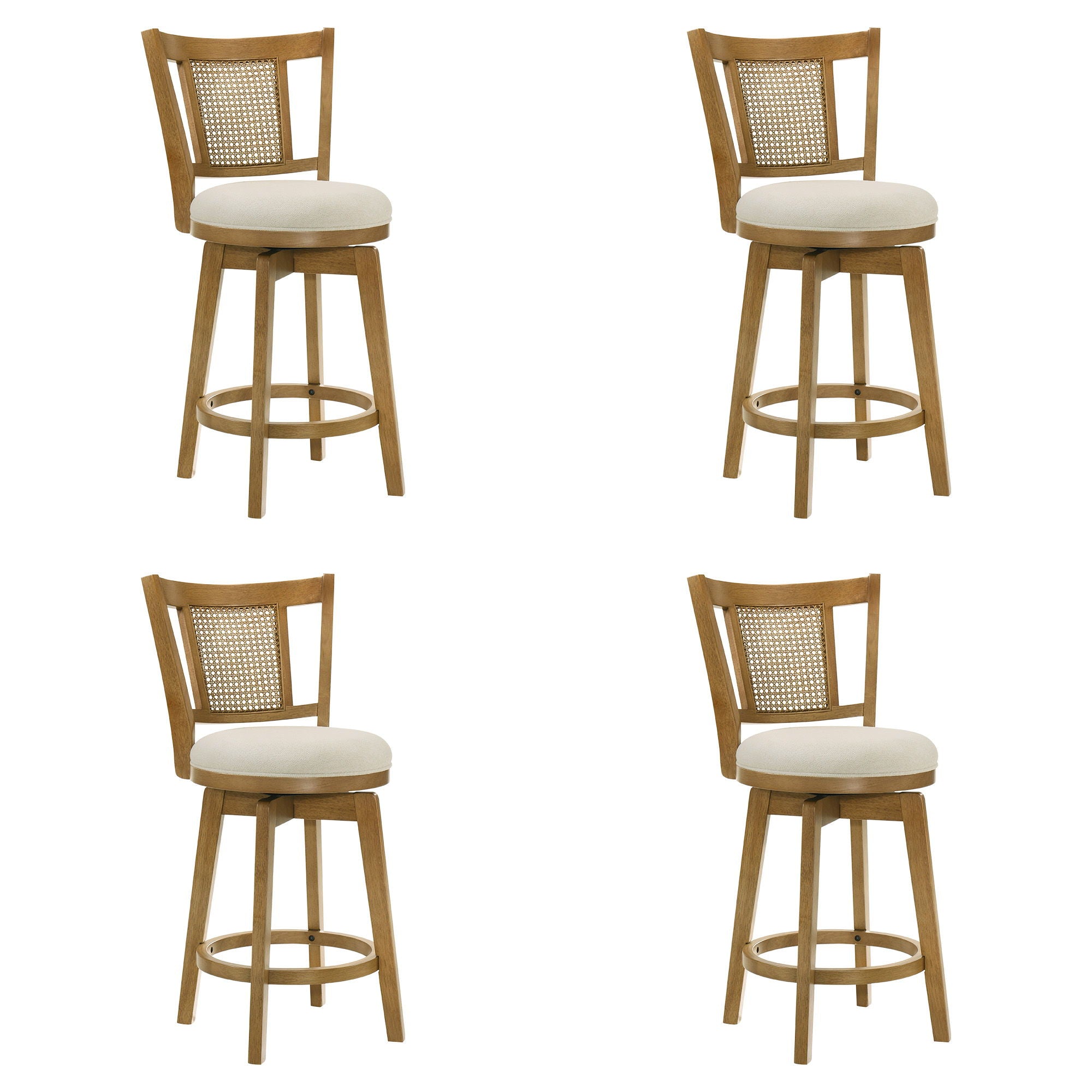 Isla - 30" Amber Glow Bar Height Rubberwood Swivel Barstool