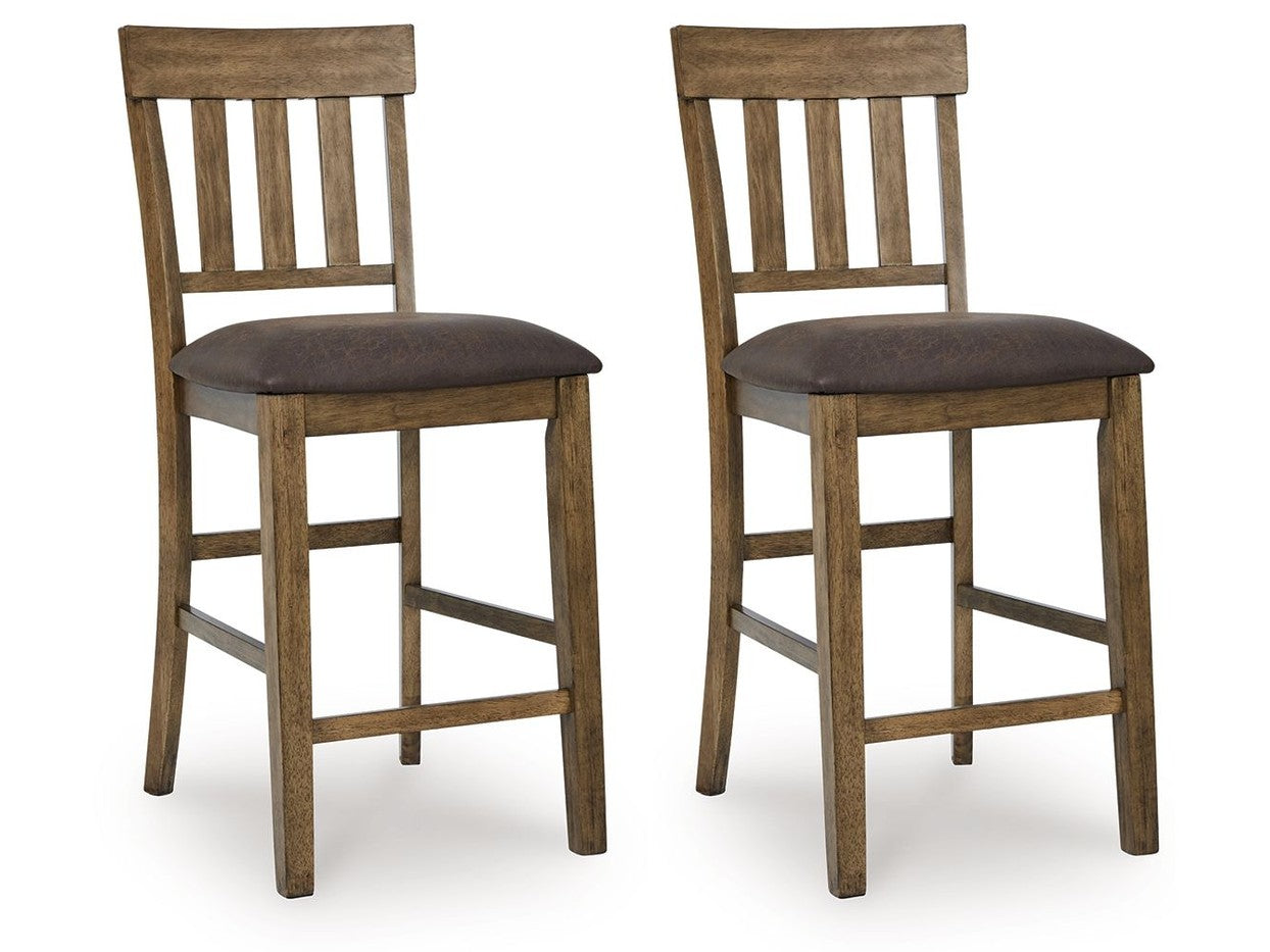 Broxtyn - Upholstered Barstool (Set of 2) - Light Brown