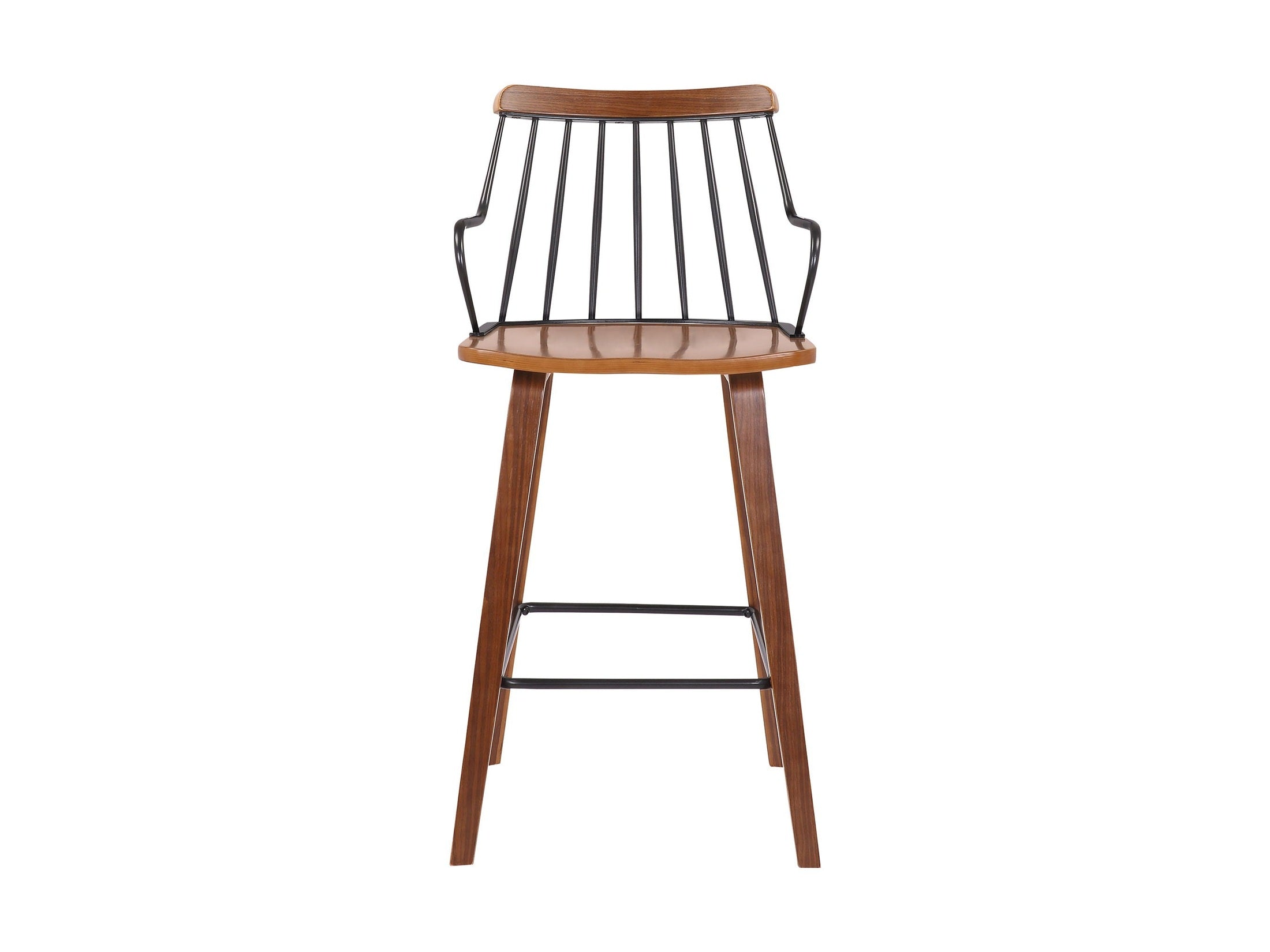 Micah - 26" Modern Counter Height Bar Stool - Walnut / Metal