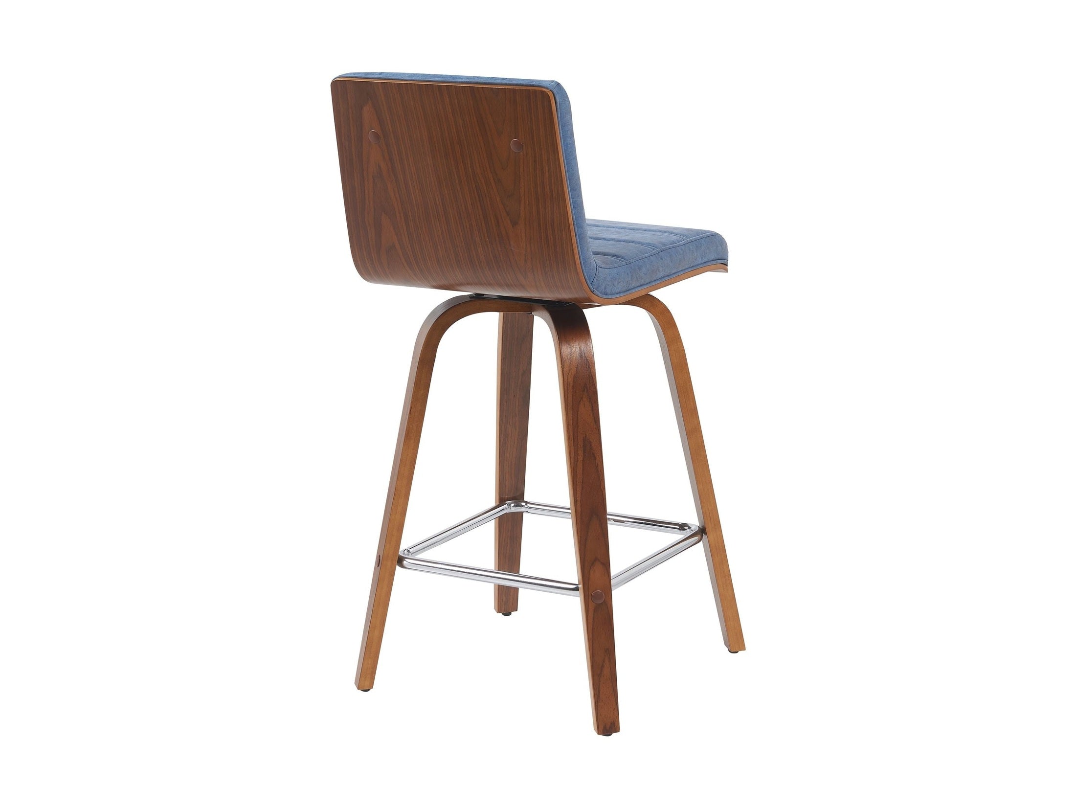 Vienna - Modern Counter Height Swivel Bar Stool - Walnut Finished Wood Frame