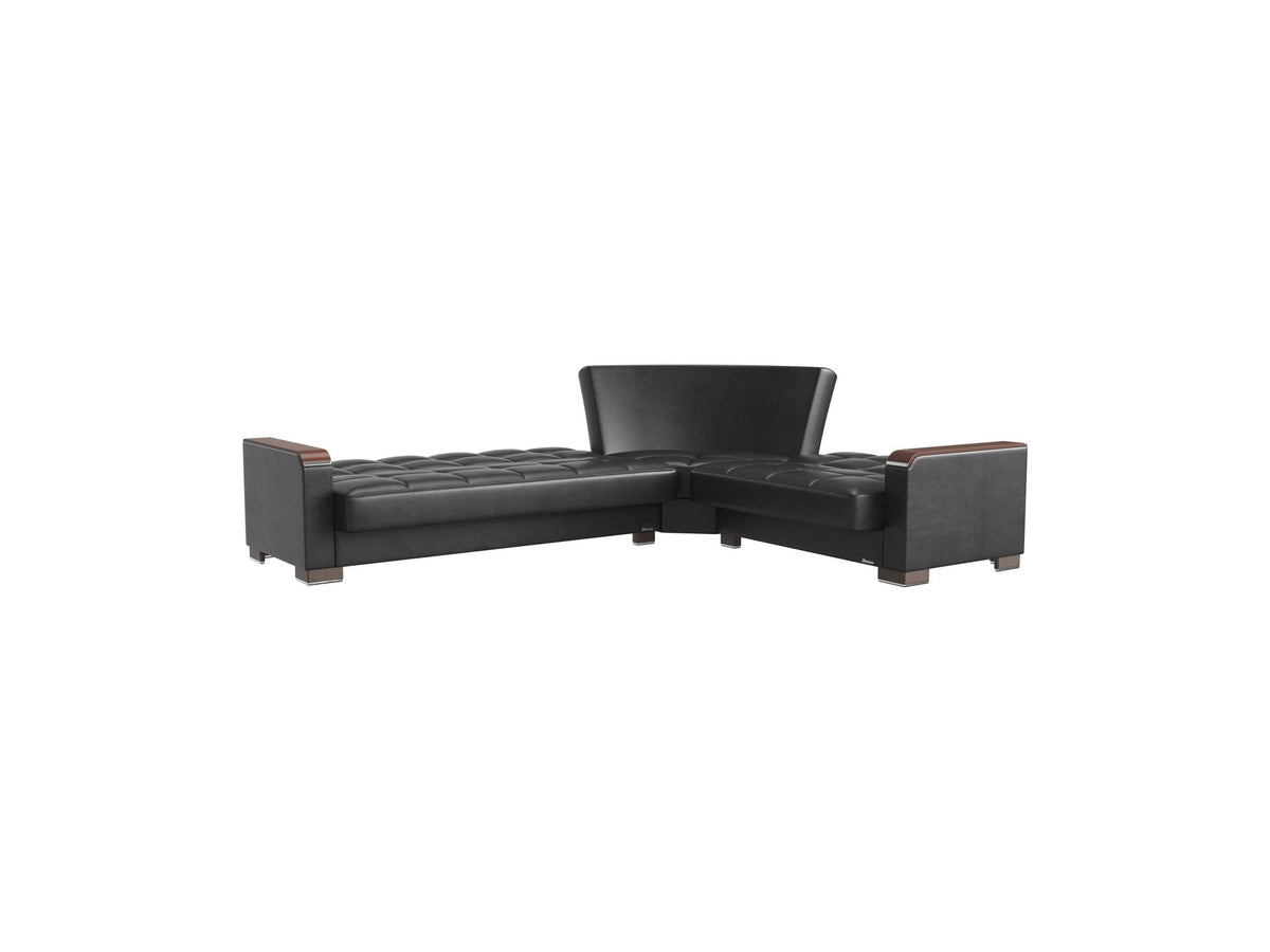 Ottomanson Armada X - Upholstered Convertible Wood Trimmed Sectional With Storage