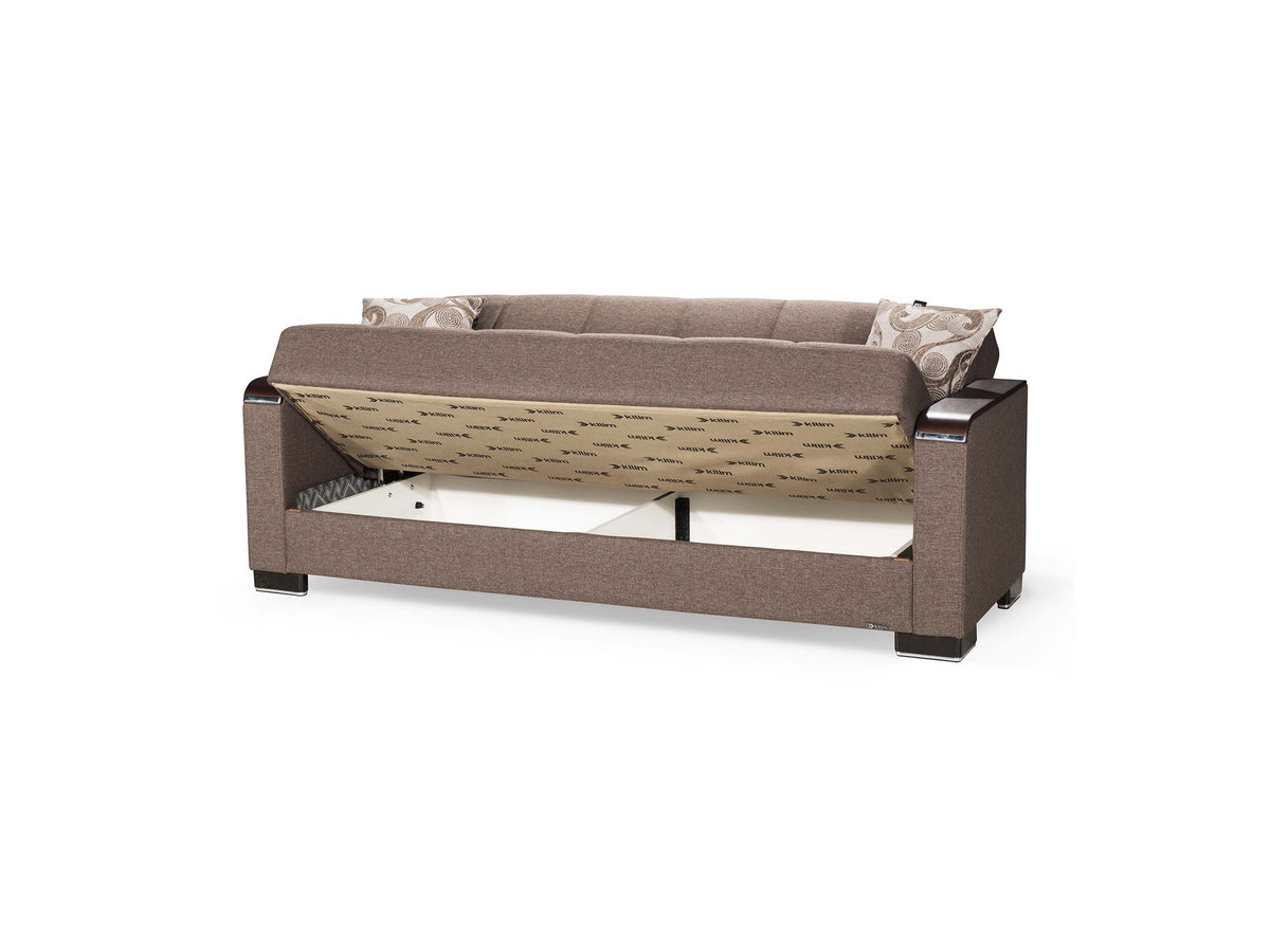 Ottomanson Armada X - Upholstered Convertible Wood Trimmed Sofabed With Storage - Polyester
