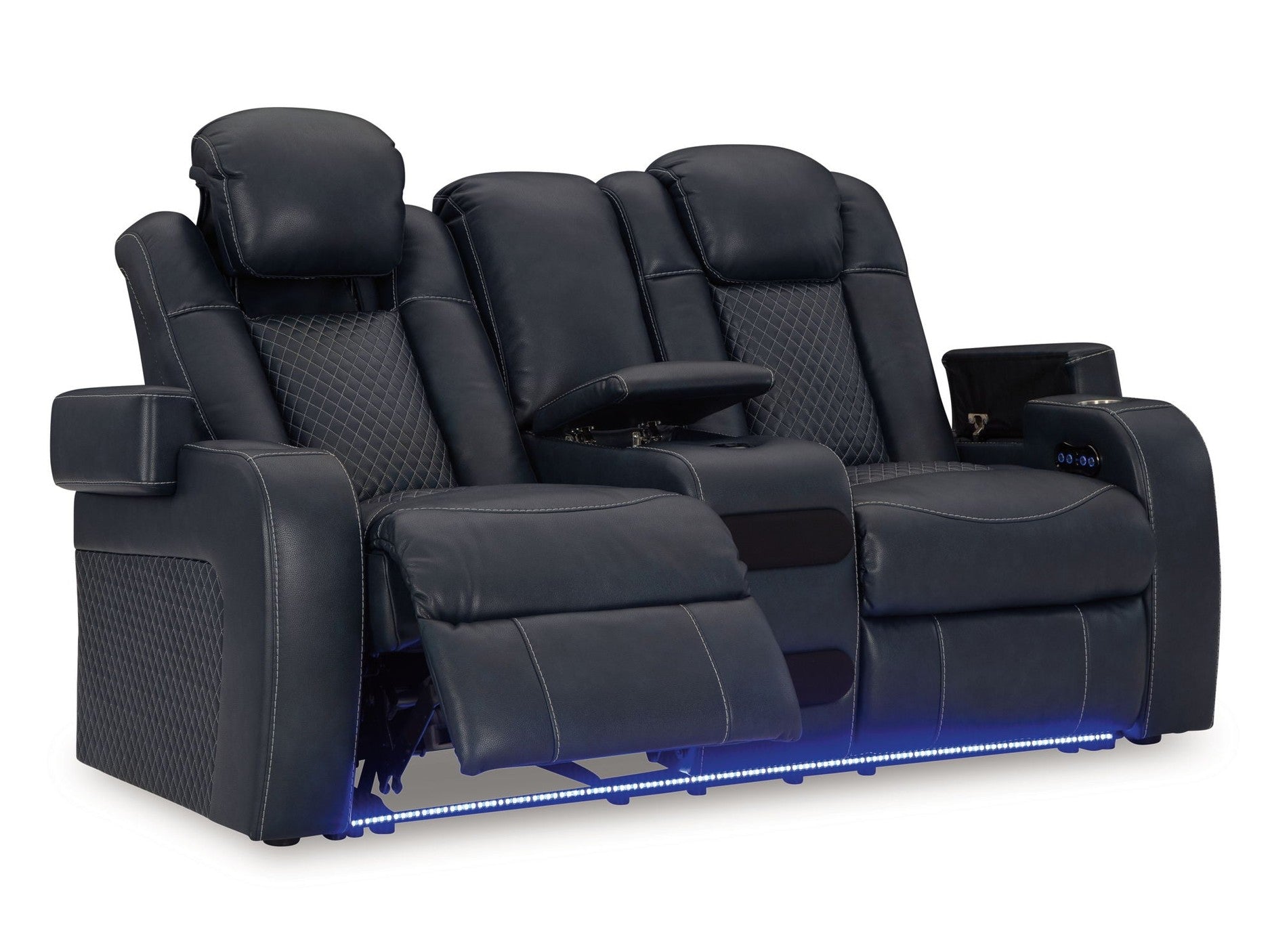 Fyne-dyme - Power Reclining Loveseat With Console/Adj Hdrst