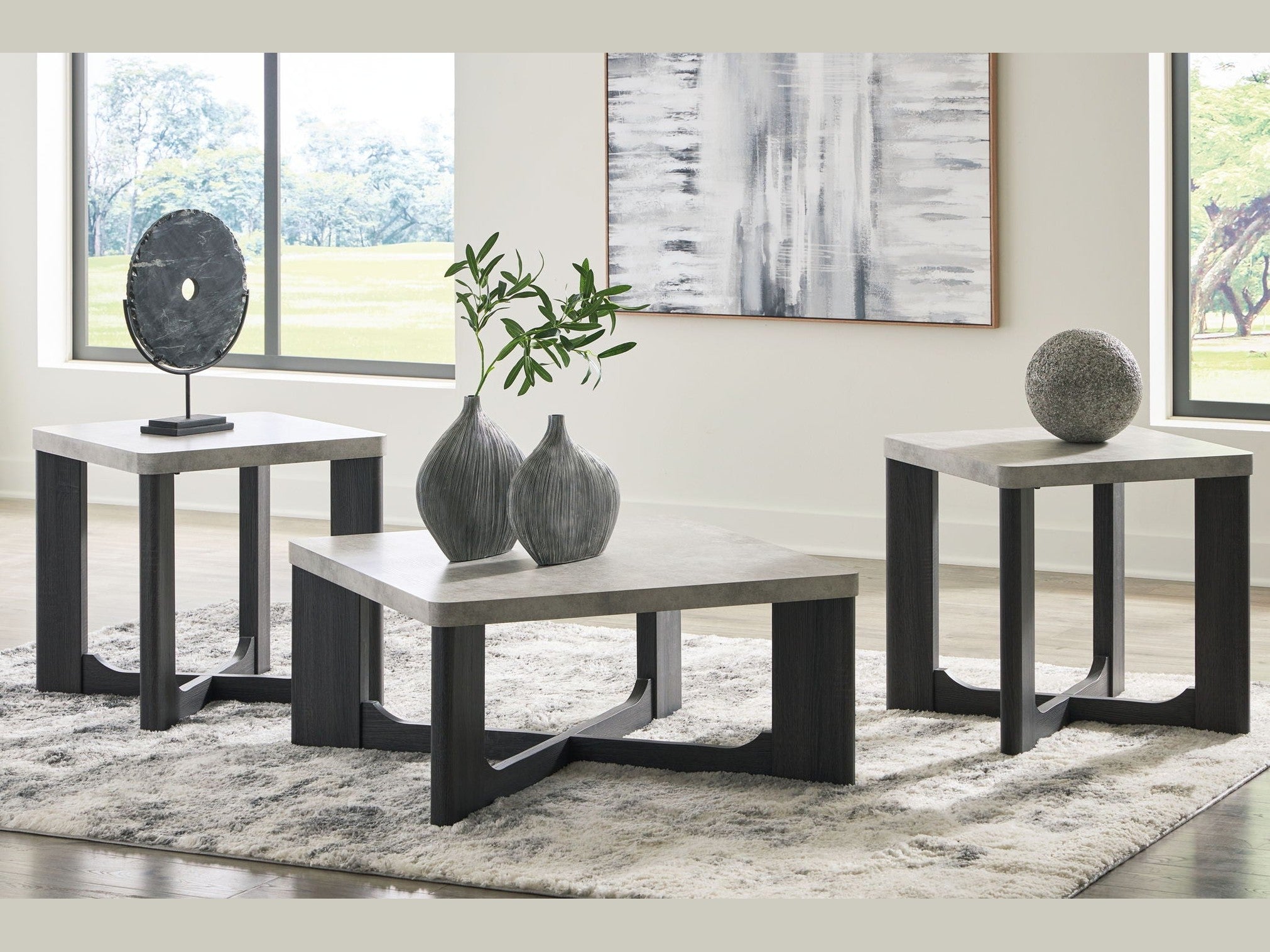 Sharstorm - Occasional Table Set (Set of 3) - Two-tone Gray
