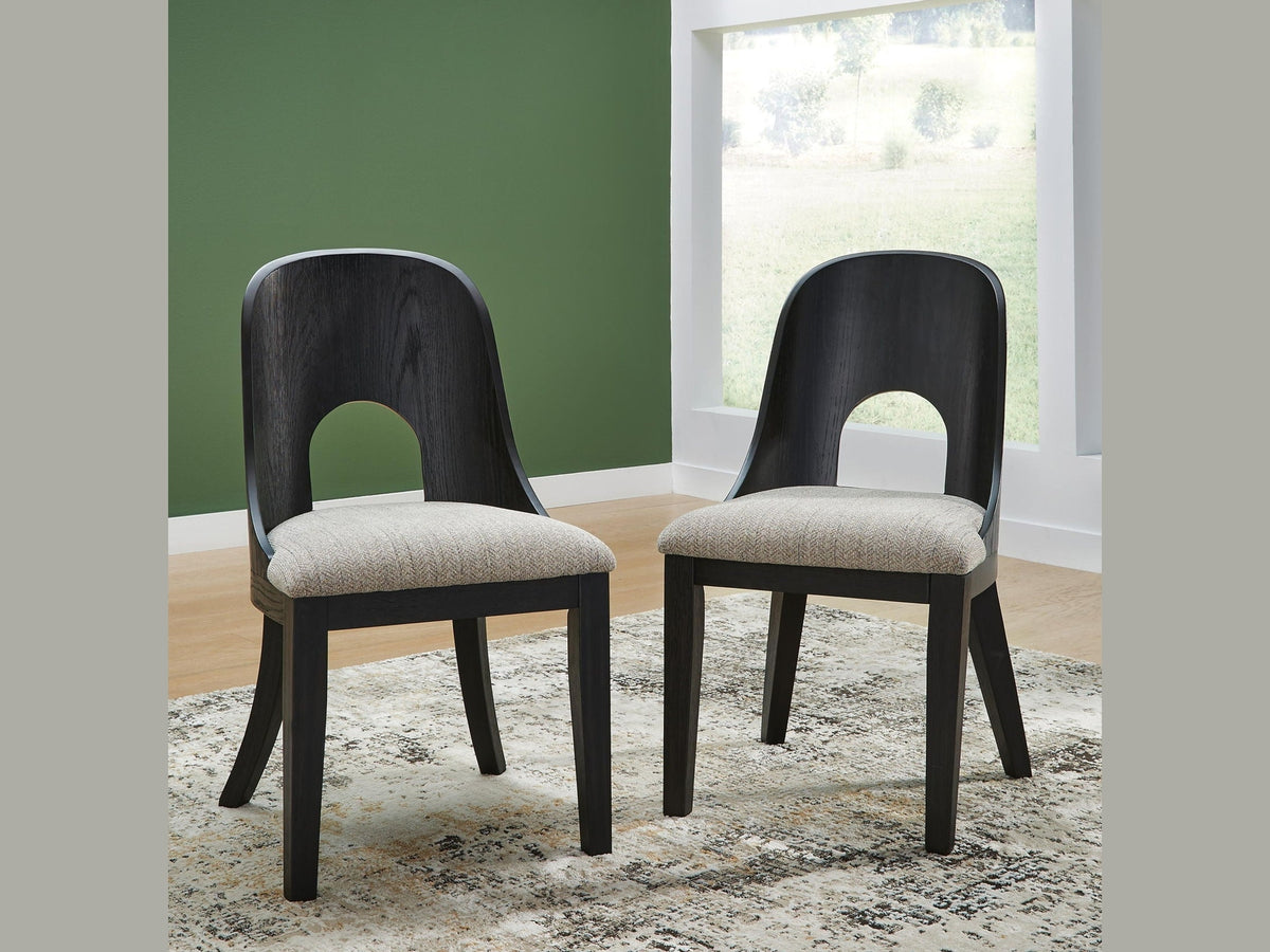 Rowanbeck - Dining Upholstered Side Chair (Set of 2) - Gray / Black