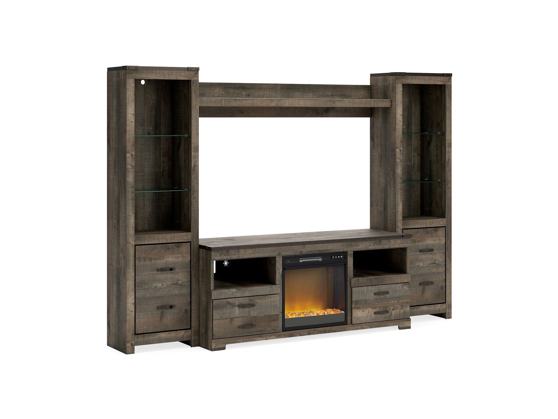 Trinell - 4-Piece Entertainment Center With TV Stand And Fireplace Insert