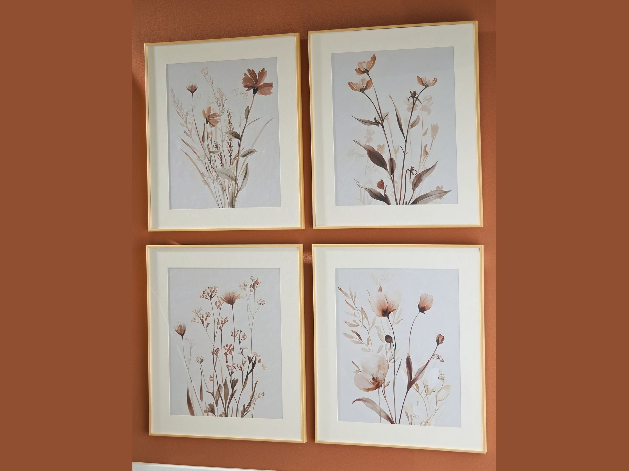 Chettings - Wall Art Set (Set of 4) - Beige / Gray / Blush