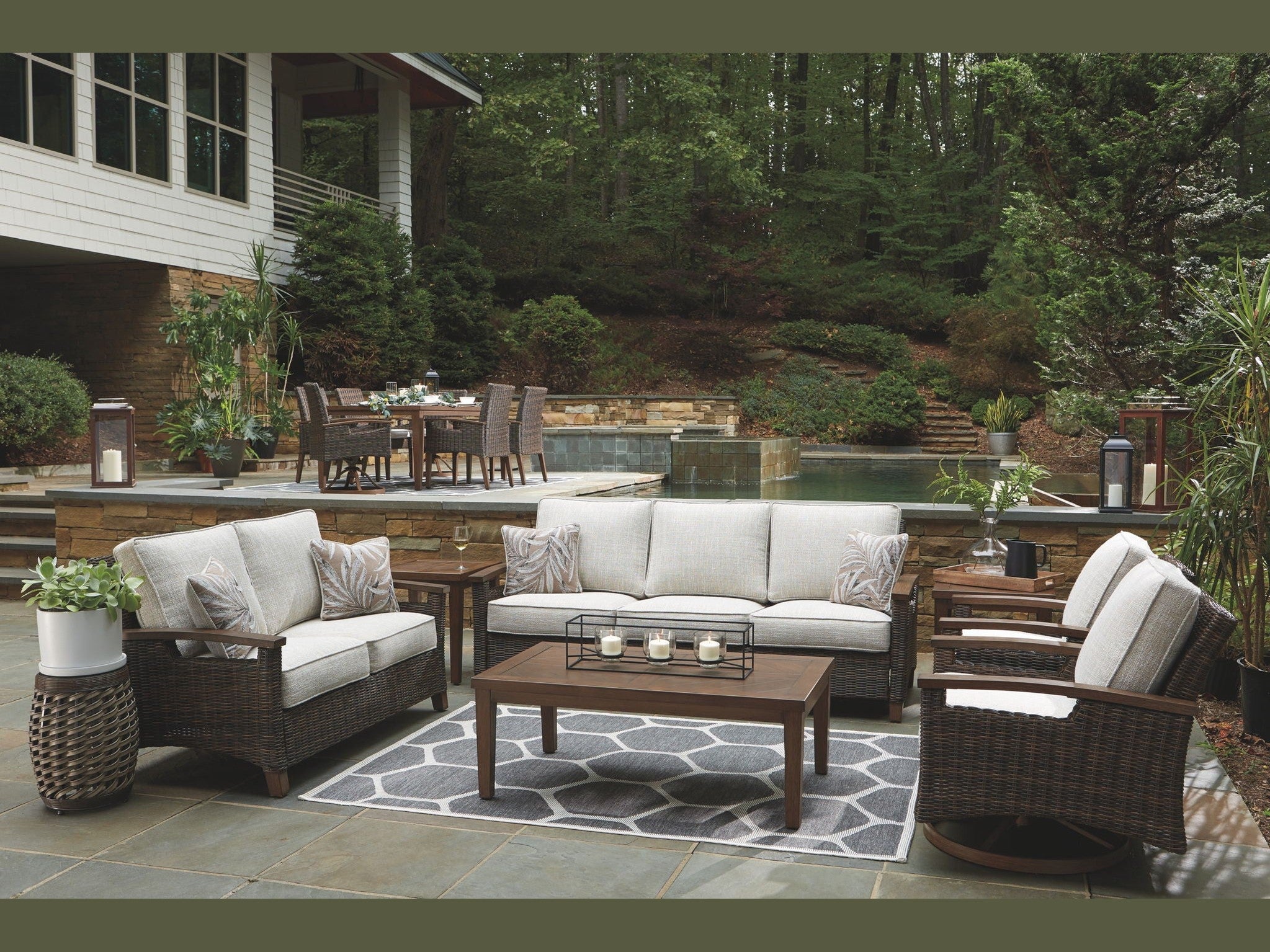 Paradise Trail - 3 Pc. - Lounge Set - Medium Brown