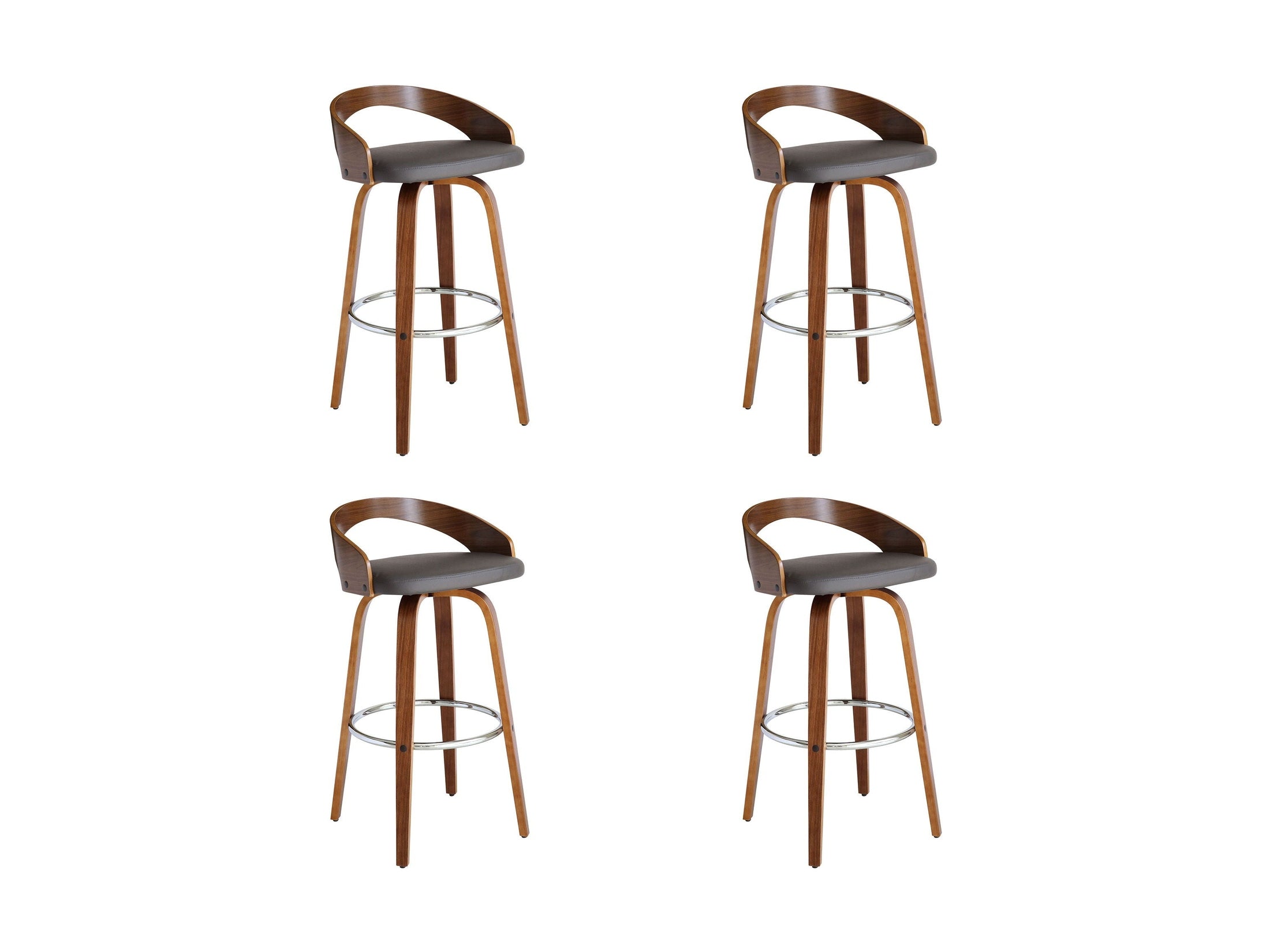 Sonia - 30" Bar Height Swivel Bar Stool - Walnut Wood