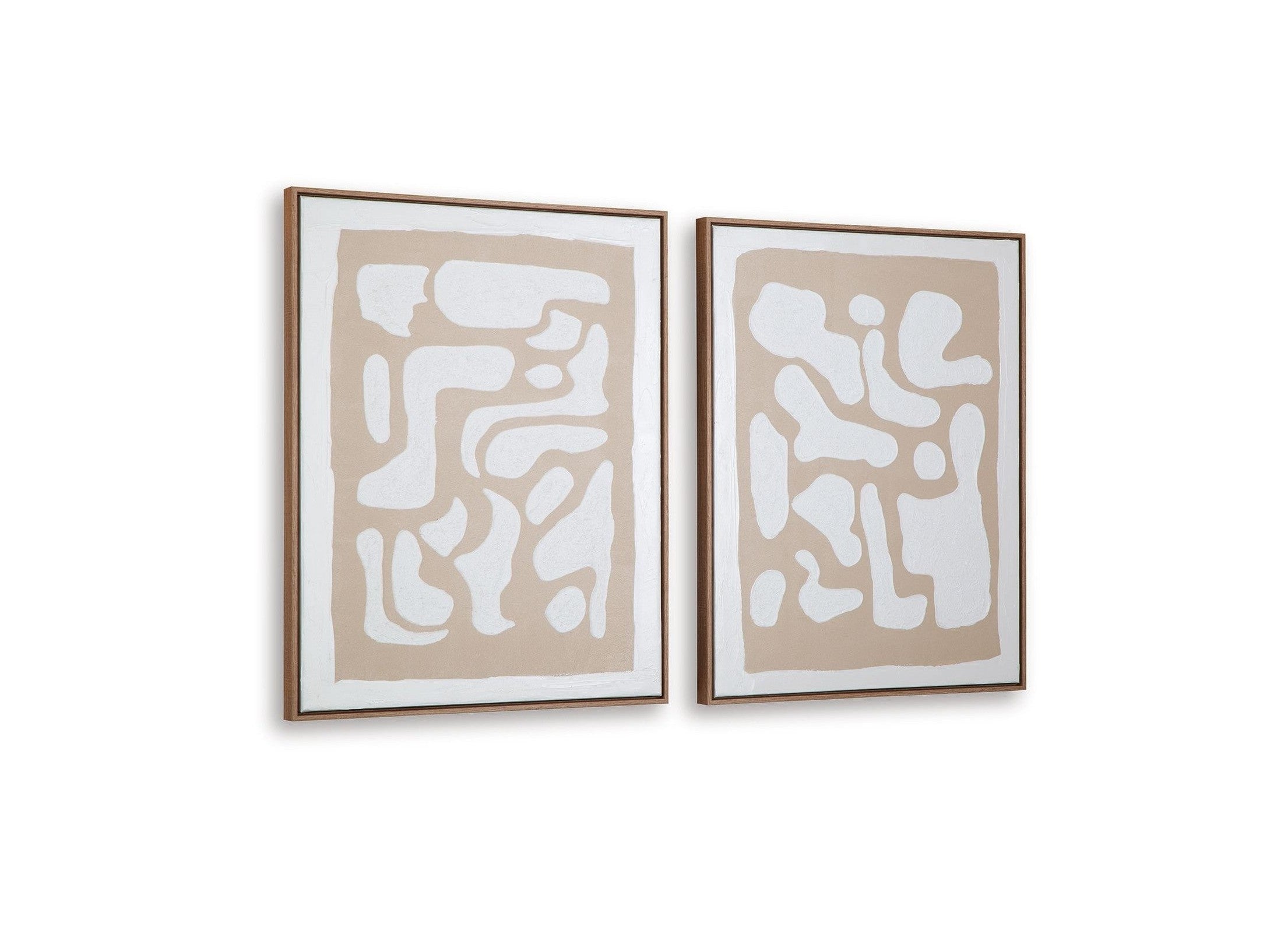 Waldett - Wall Art Set (Set of 2) - Beige / White
