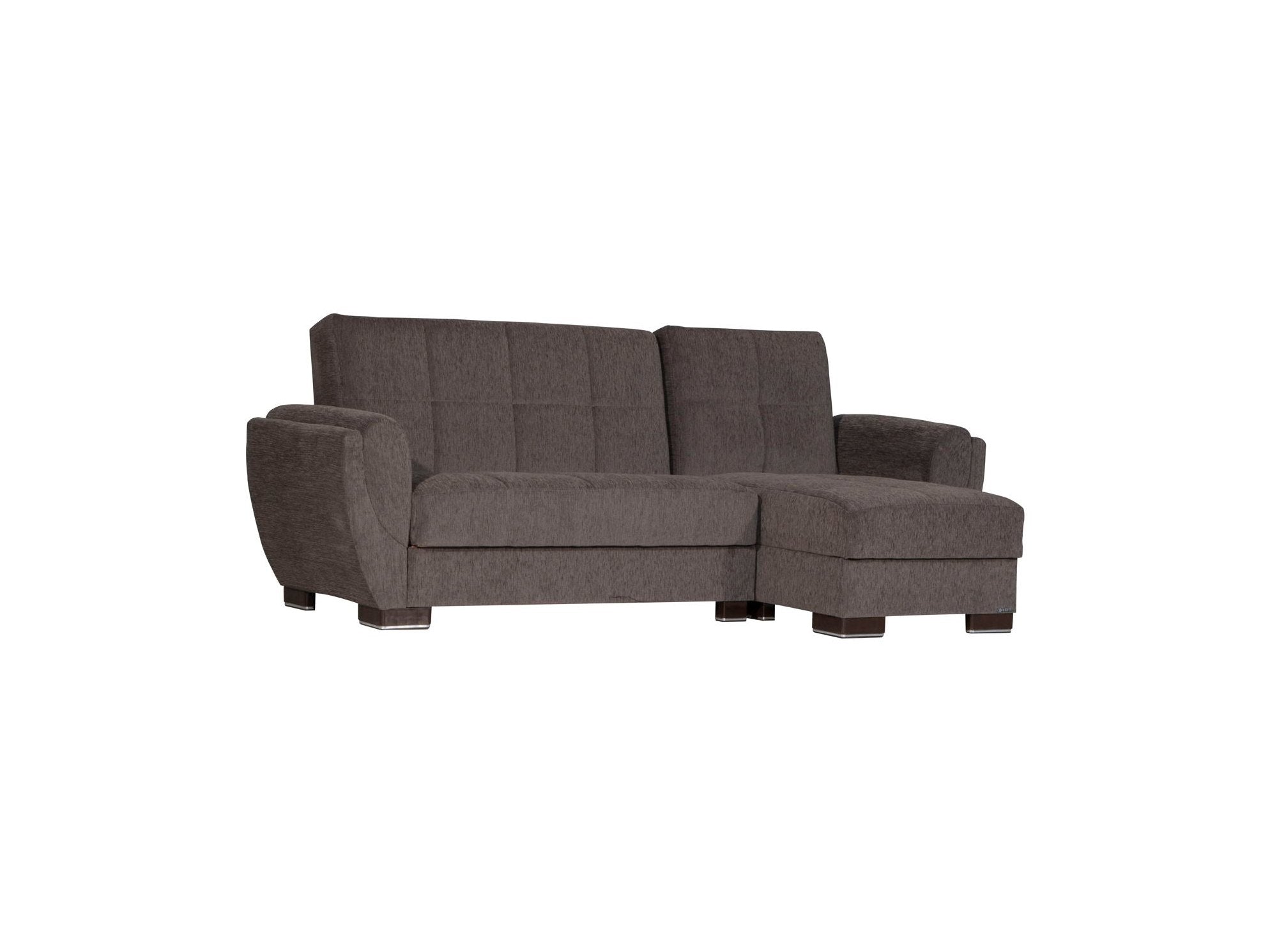 Ottomanson Armada Air - Upholstered Convertible Chaise Lounge With Storage - Gray Chenille