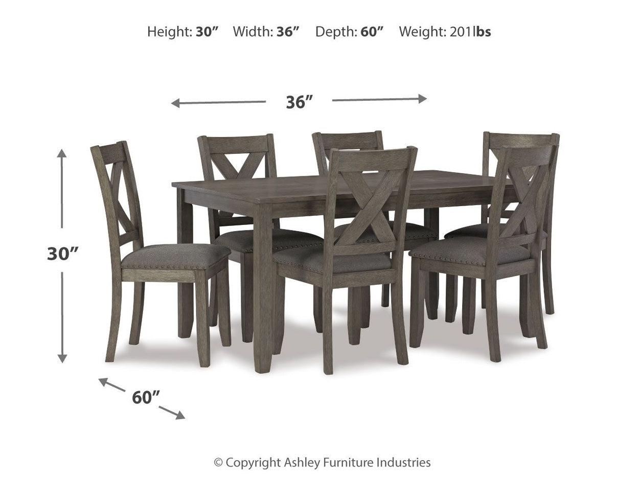 Caitbrook - RECT DRM Table Set (Set of 7) - Gray