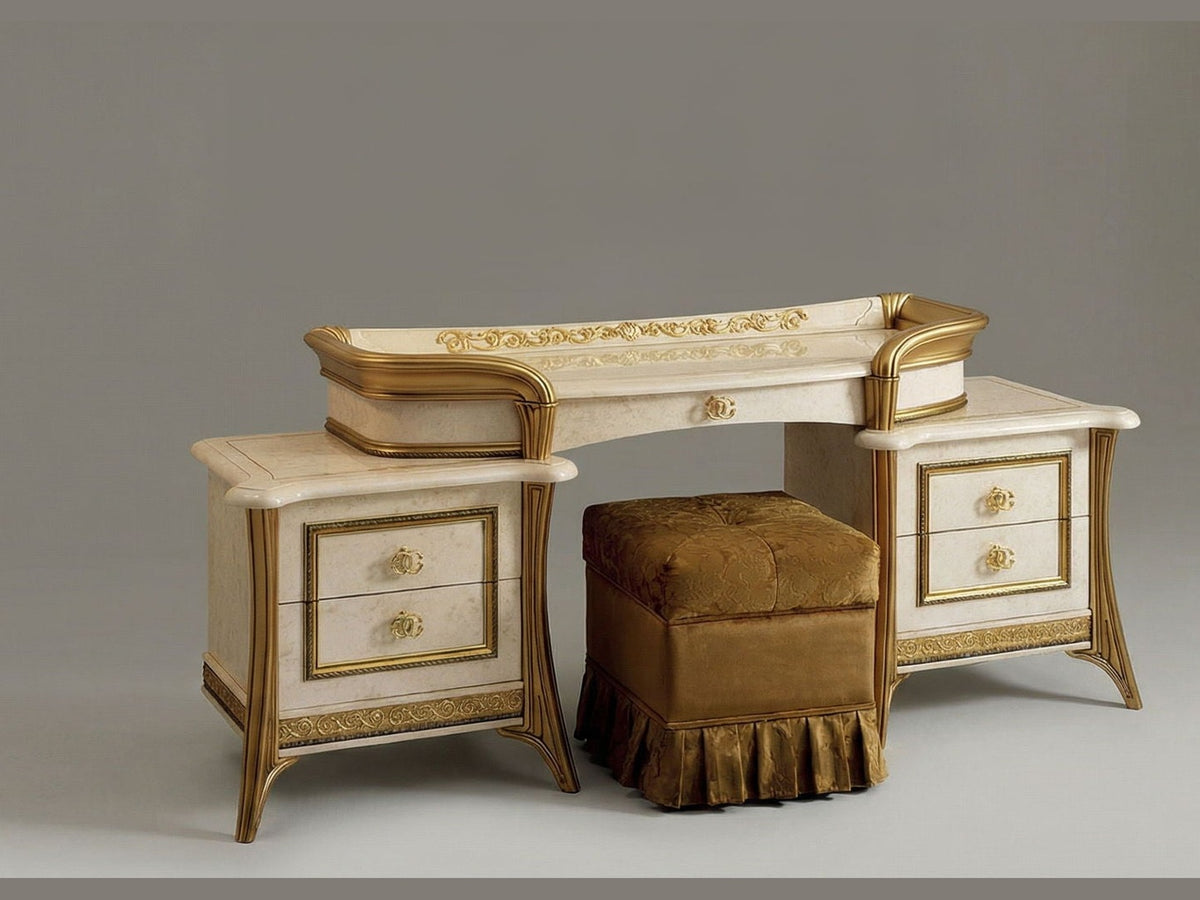 Melodia - Vanity Dresser - Beige / Gold