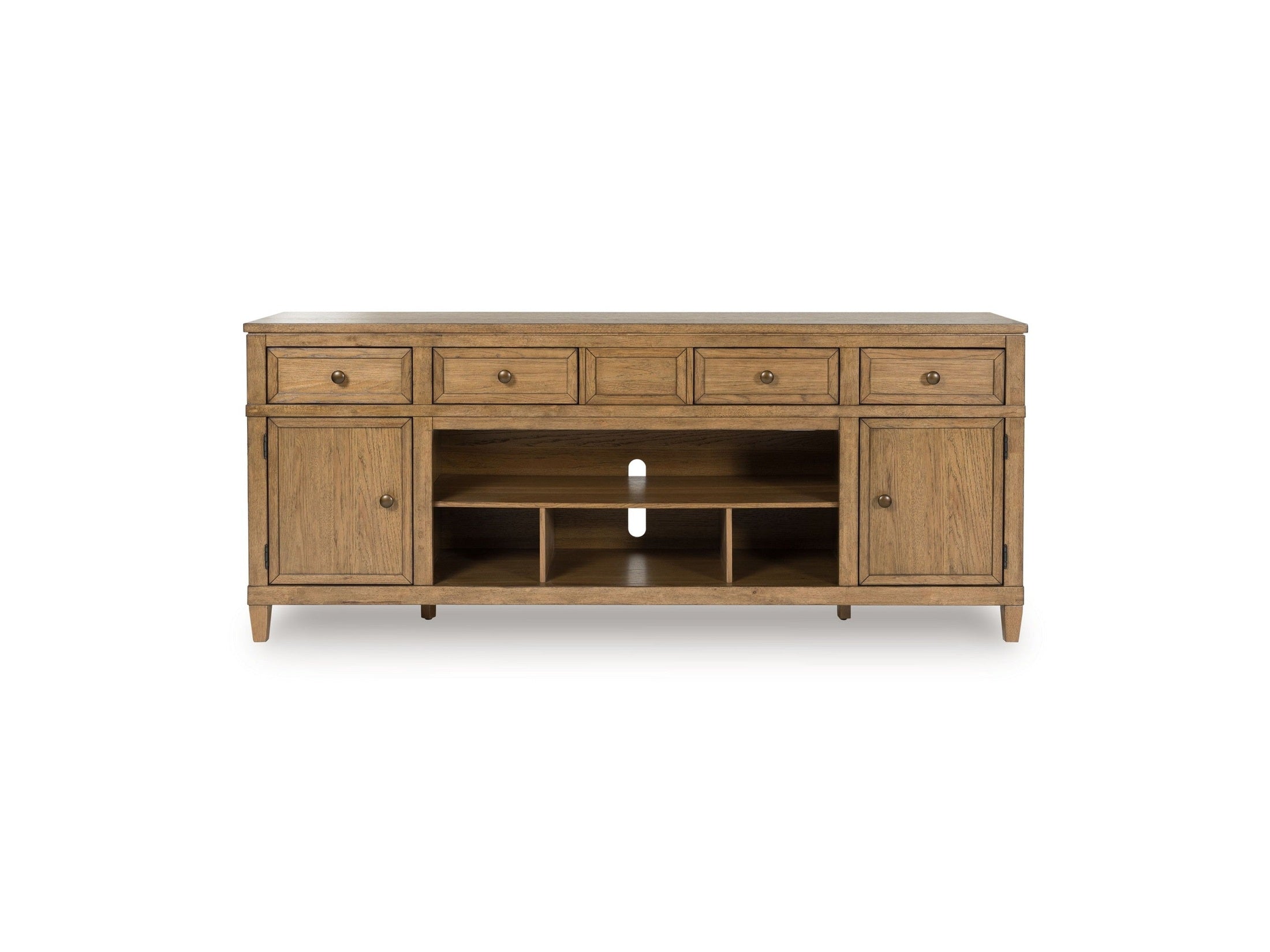 Sharlance - XL TV Stand With Fireplace Option - Light Brown