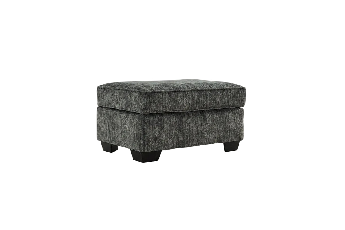 Gray textured ottoman on a white background