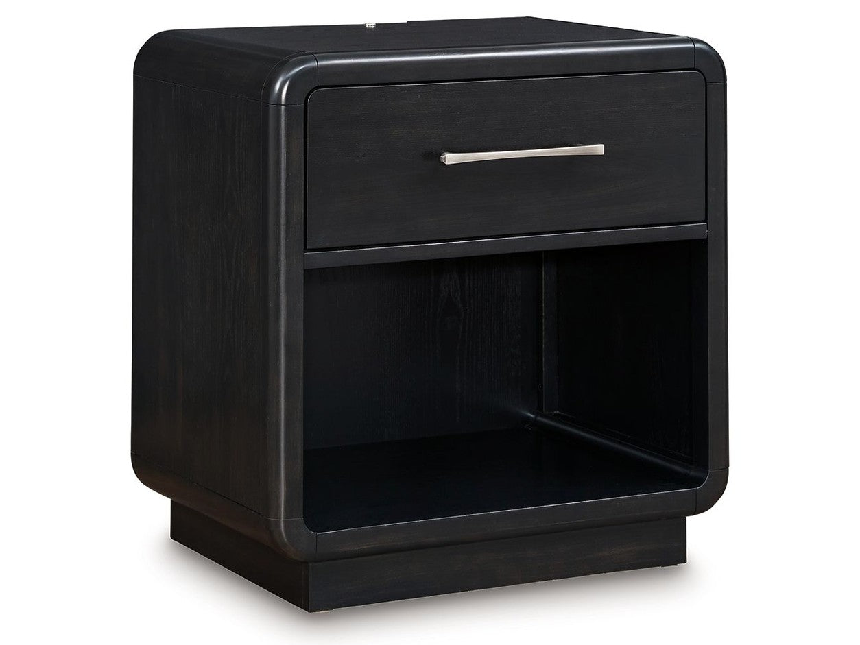 Rowanbeck - One Drawer Night Stand - Black