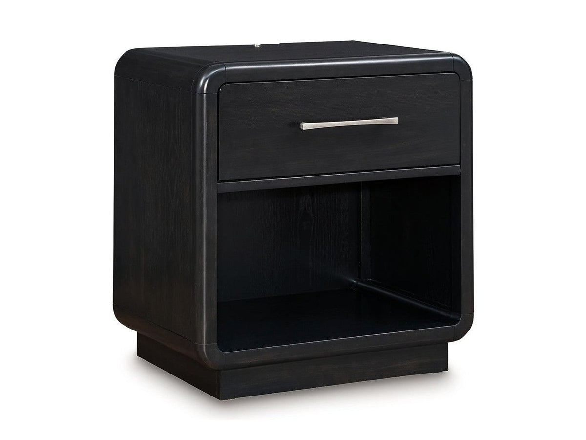 Rowanbeck - One Drawer Night Stand - Black