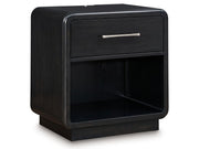Rowanbeck - One Drawer Night Stand - Black