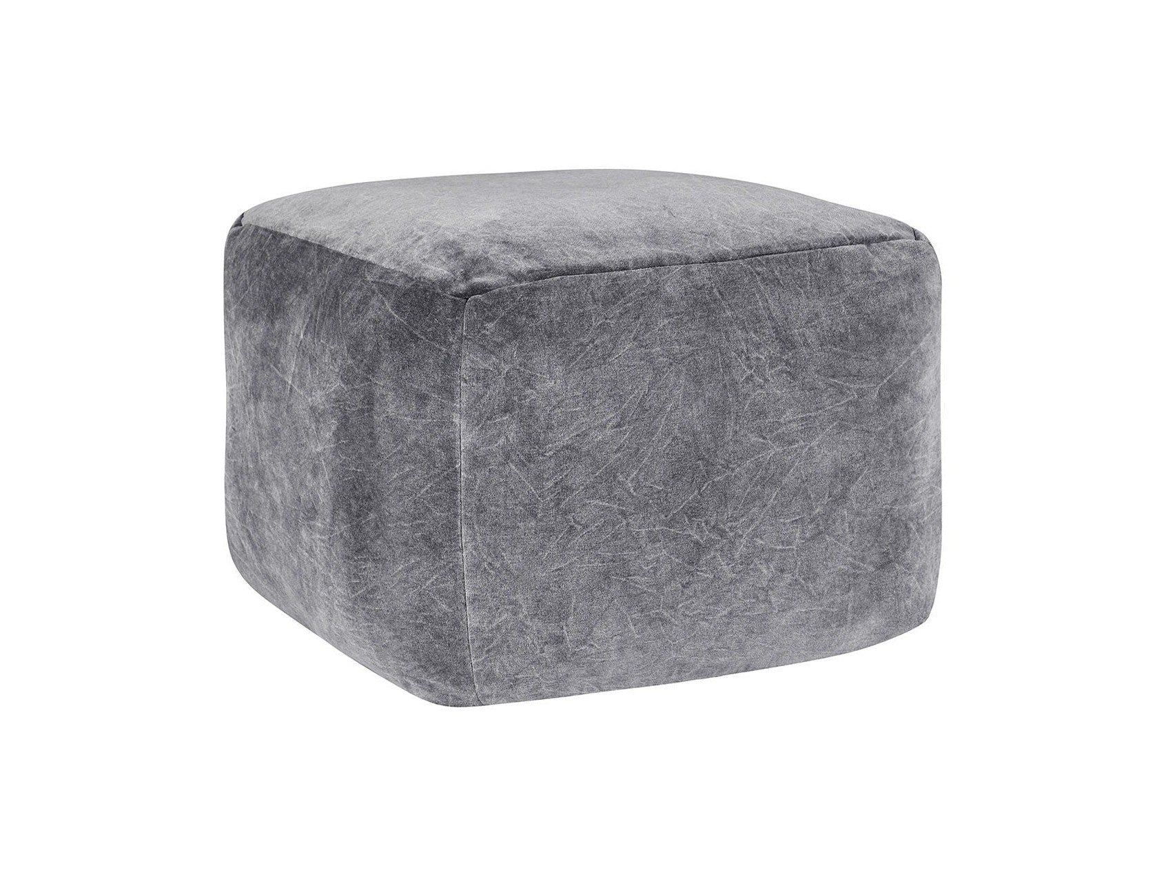Heirloom - Velvet Pouf - Stone Gray