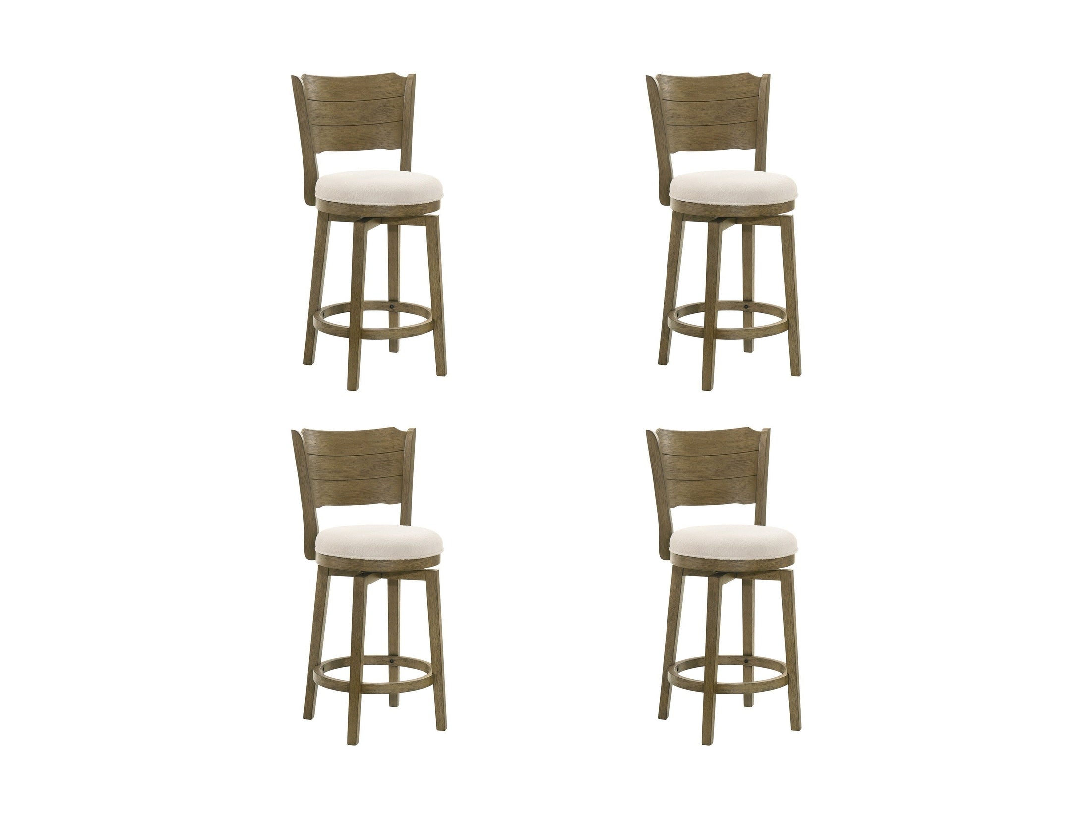 Winsley - Coastal Modern Swivel Wood Counter Height Kitchen Bar Stool