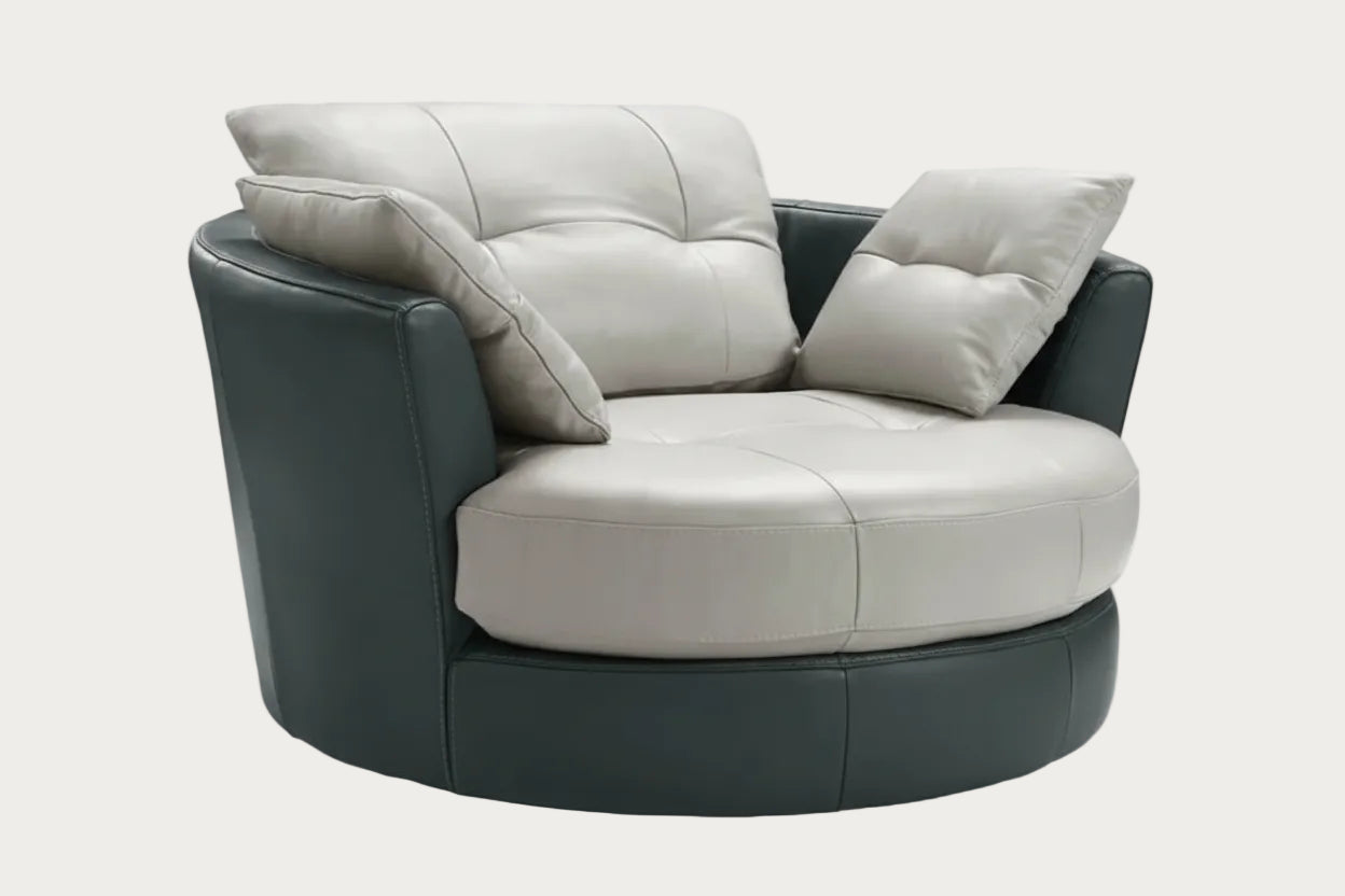 Cecile Round Armchair | Leather | Creative Furniture