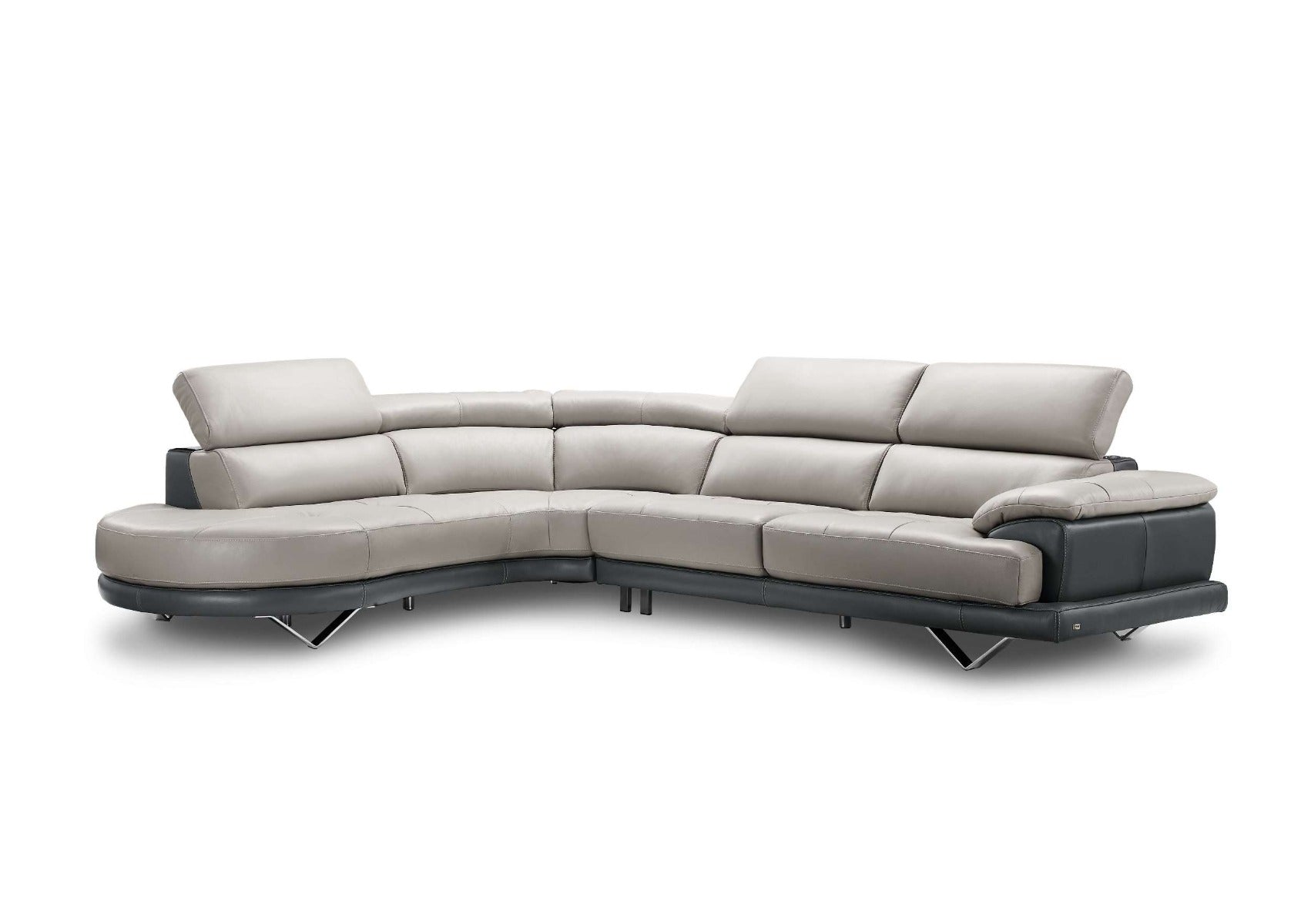 Cecile Sectional Sofa, Leather Upholstered