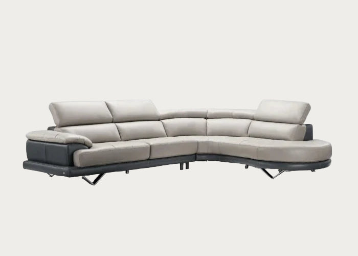 Cecile Sectional Sofa, Leather Upholstered