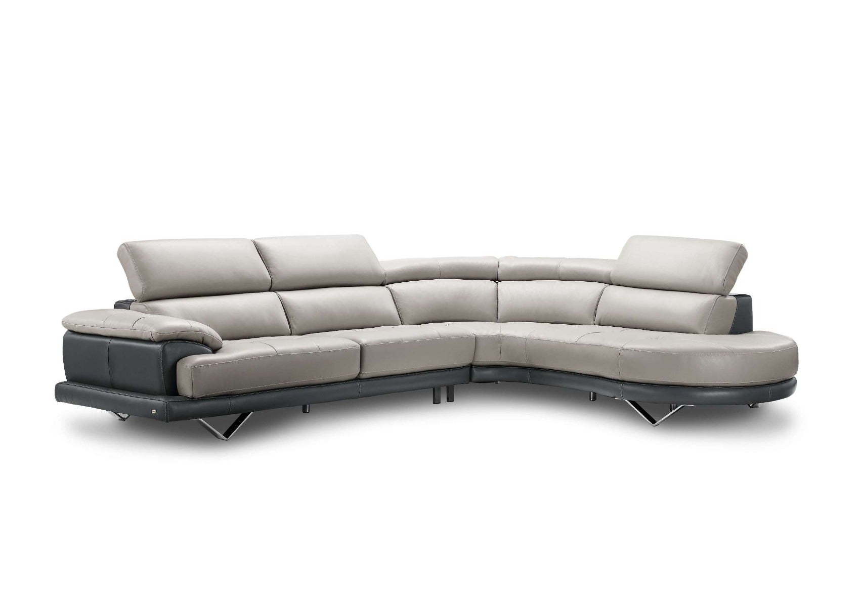 Cecile Sectional Sofa, Leather Upholstered
