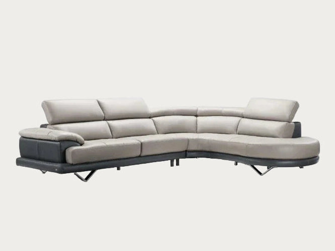 Cecile Sectional Sofa, Leather Upholstered
