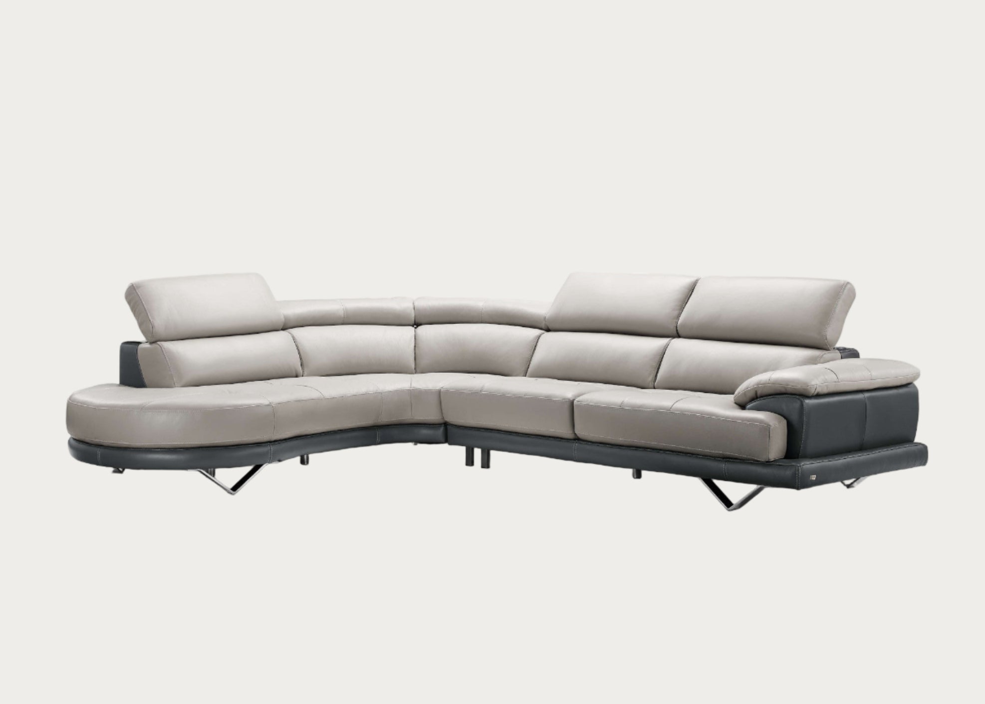 Cecile Sectional Sofa, Leather Upholstered
