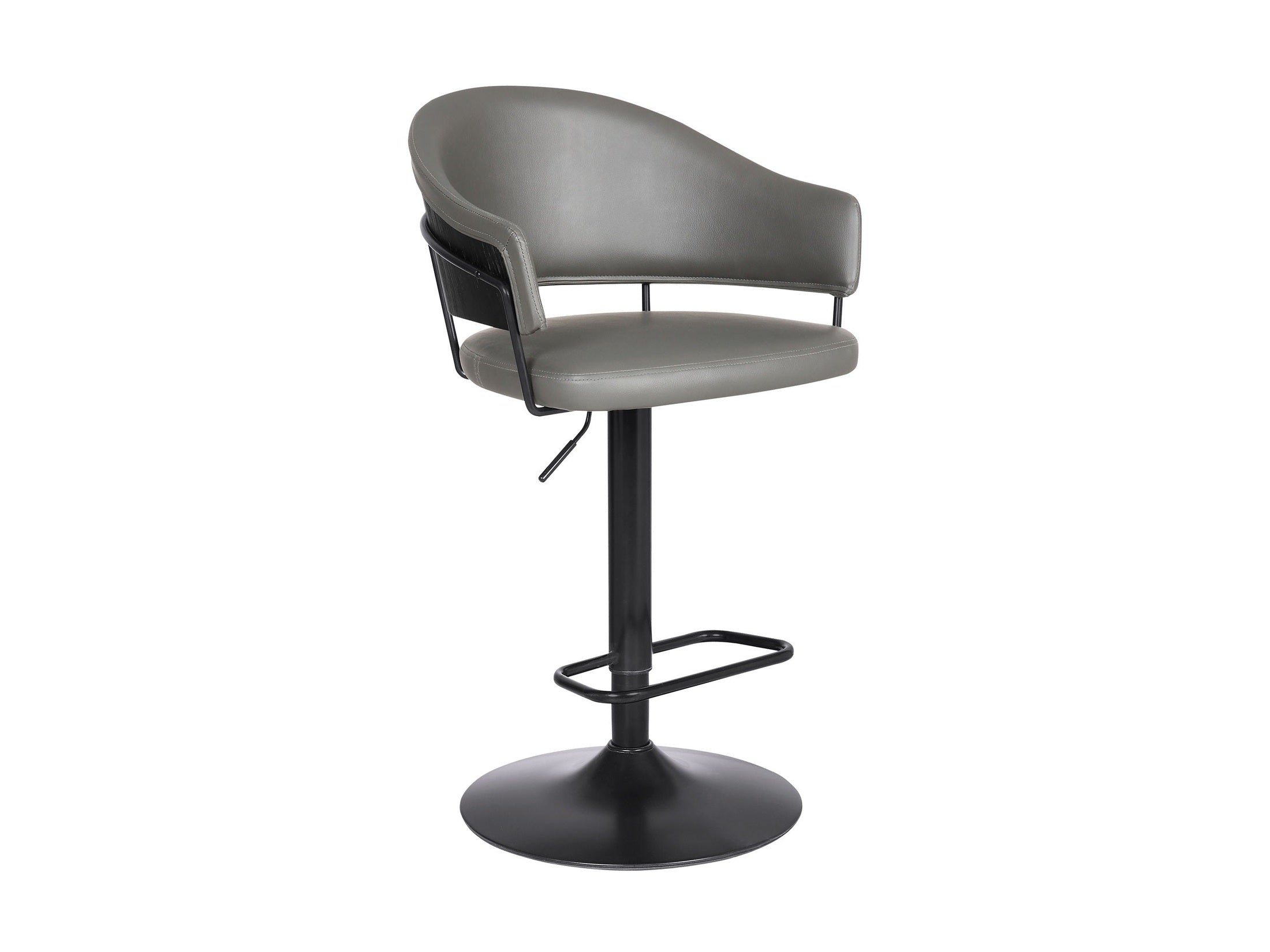 Brody - Adjustable Height Swivel Metal Base Bar Stool - Gray / Black