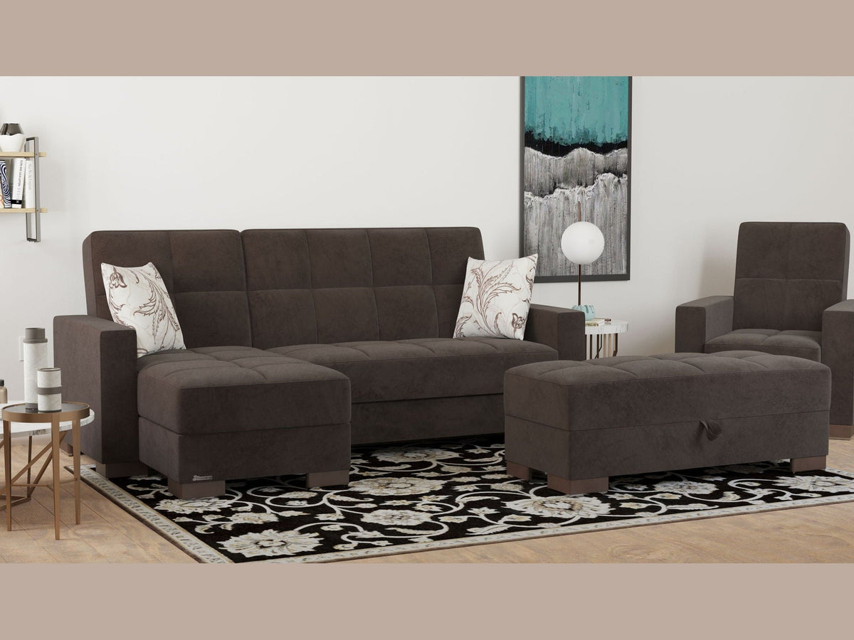 Ottomanson Armada - Upholstered Convertible Chaise Lounge With Storage - Microfiber