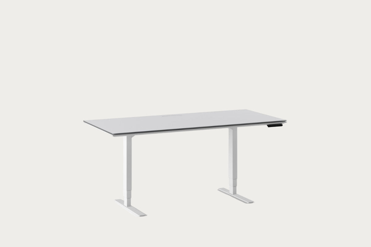Centro 6452-2 lift desk in satin white finish