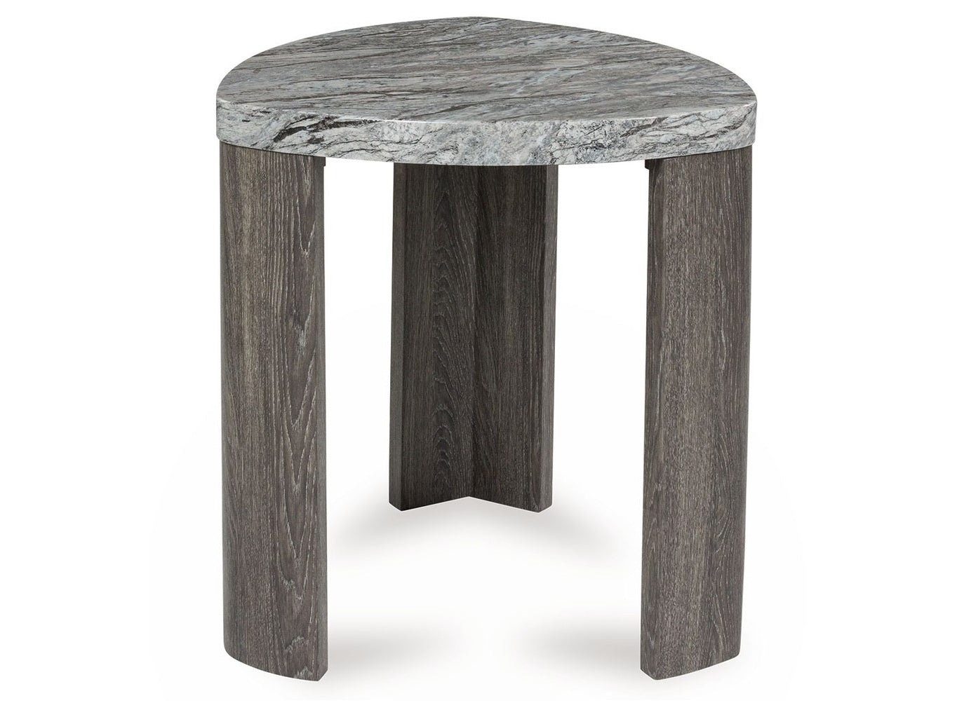Surmour - Triangle End Table - Gray / Brown